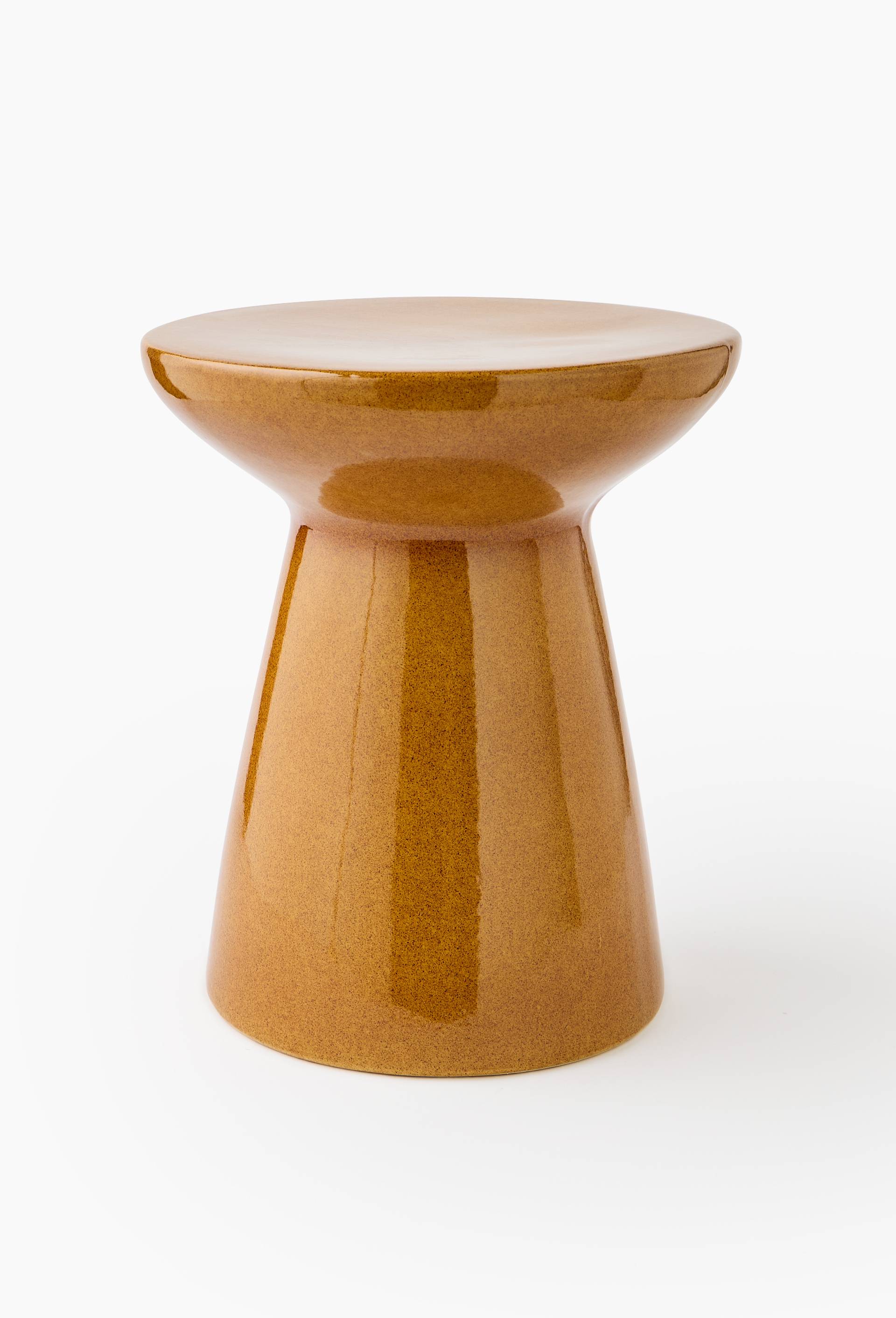Tabouret totem, 35.5xH42.5cm, en c&eacute;ramique, Brun, large image number 1
