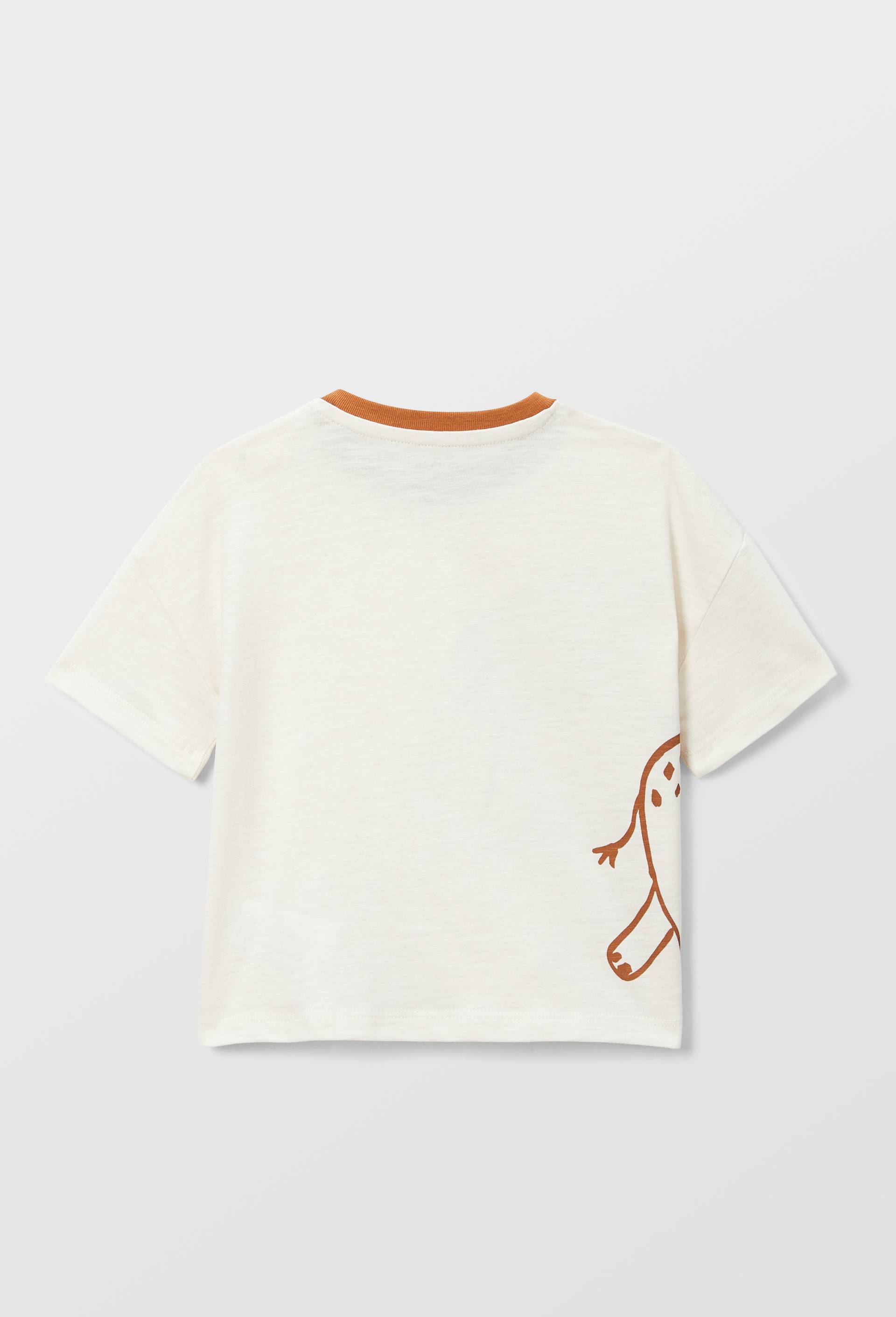T-shirt manches courtes imprim&eacute; en coton BIO GOTS, Beige clair, large image number 2
