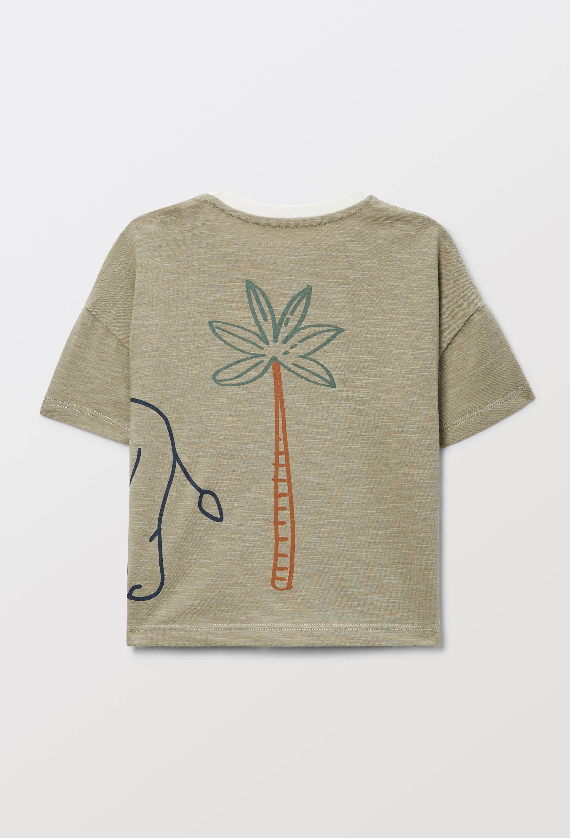 T-shirt manches courtes imprim&eacute; en coton BIO GOTS, Vert, large image number 2