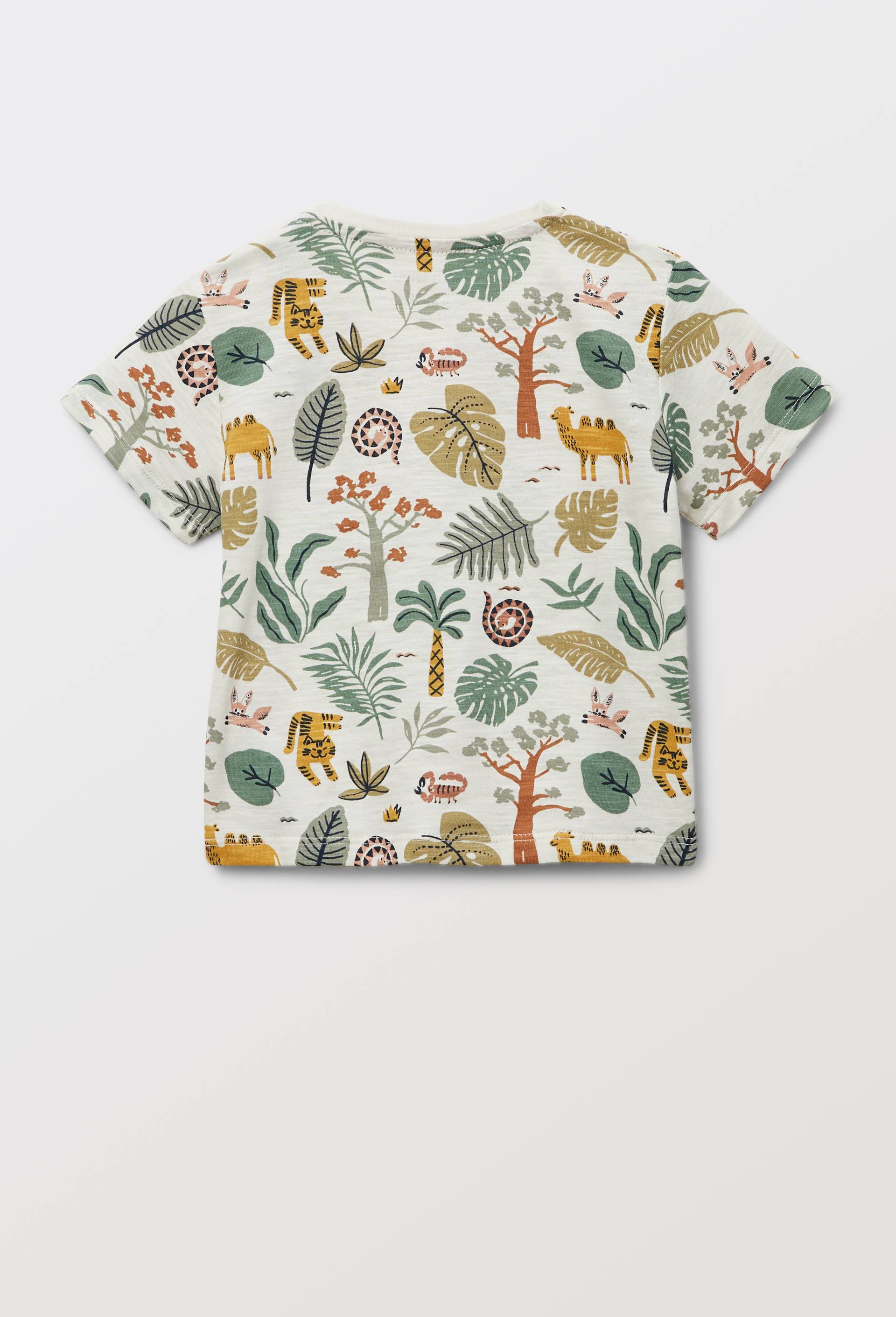 T-shirt manches courtes imprim&eacute; en coton BIO GOTS, Beige clair, large image number 2