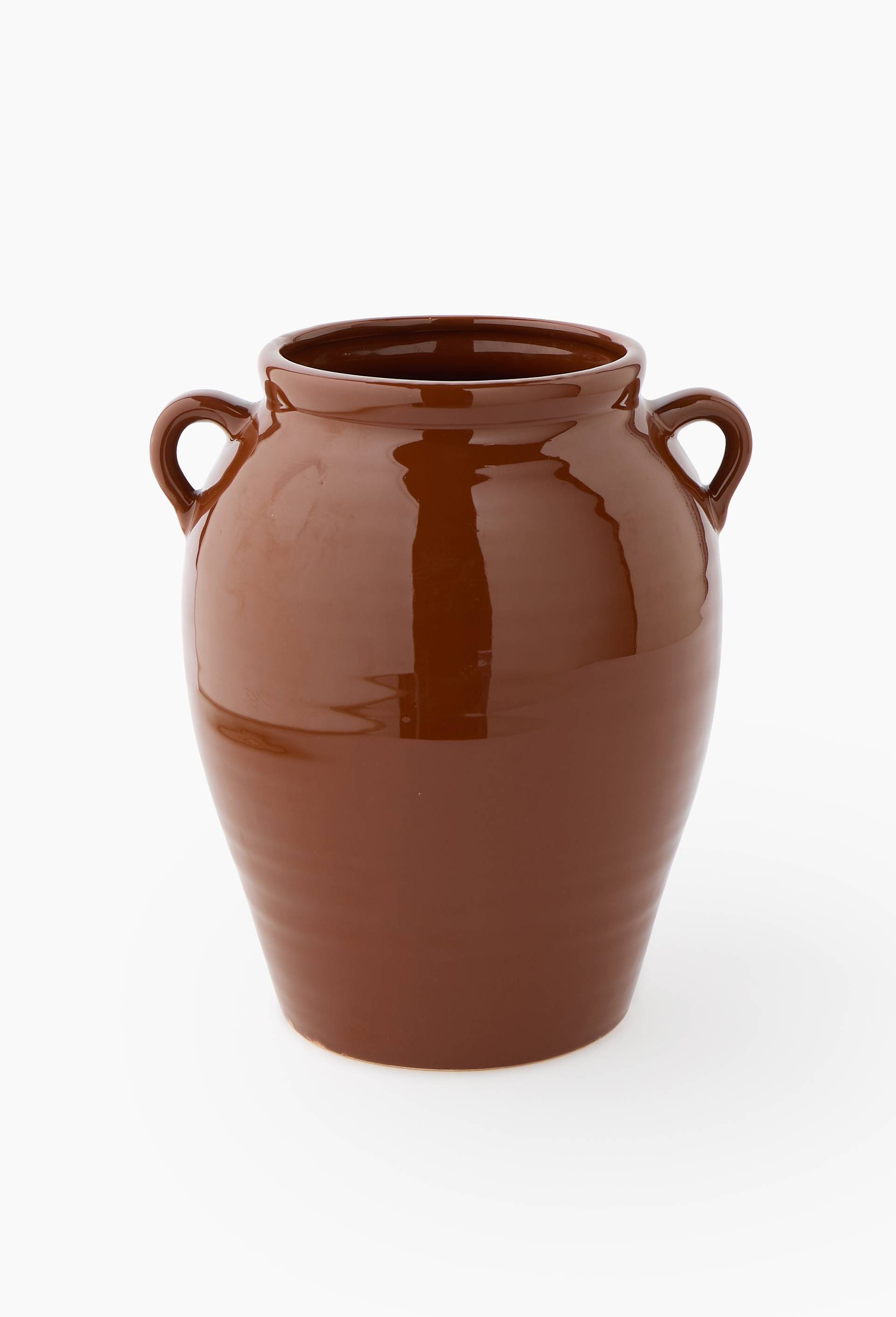 Vase anses, 22x20xH26cm, en c&eacute;ramique, Rouge fonc&eacute;, large image number 0.0