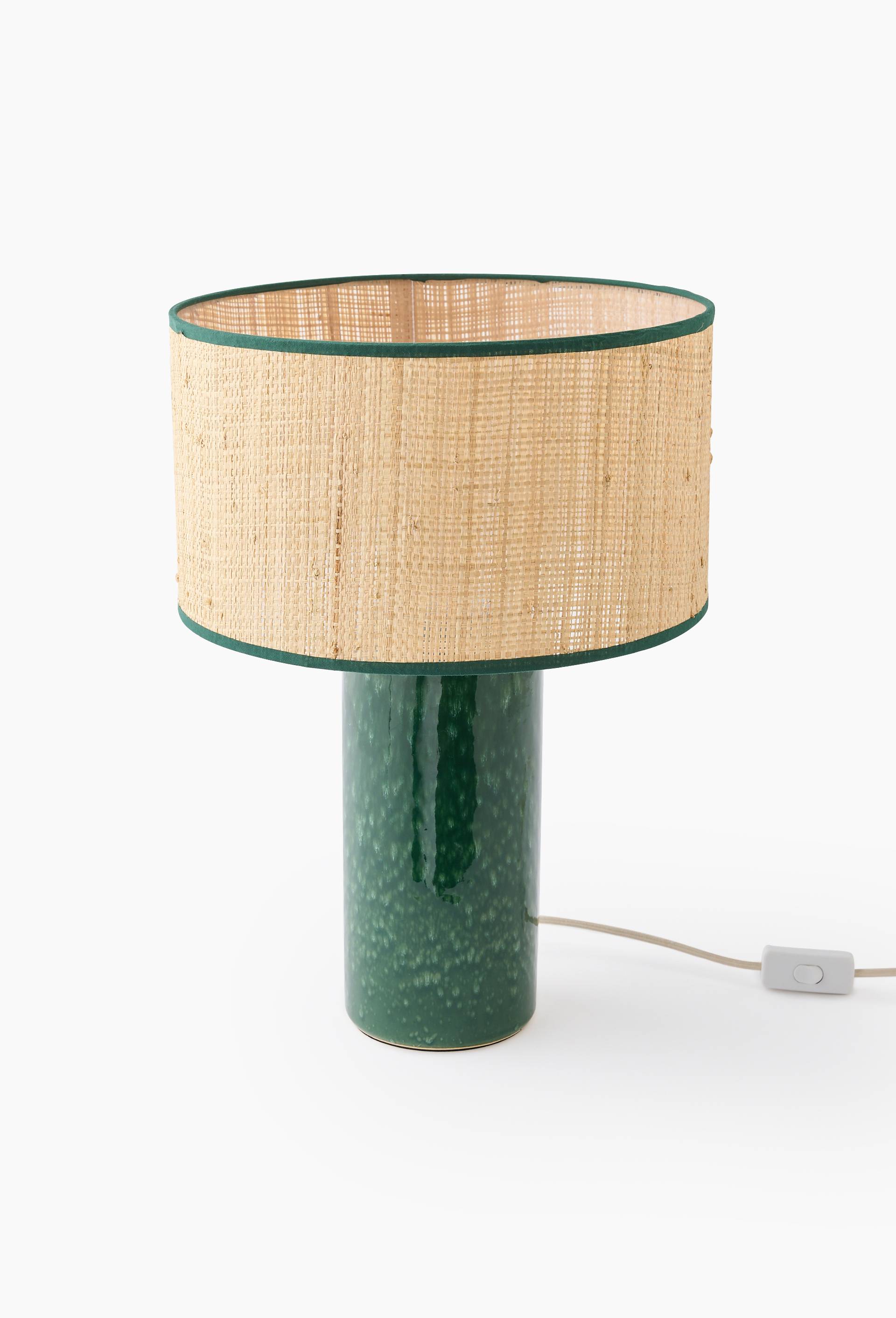 Lampe,H45cm, en c&eacute;ramique r&eacute;active, Vert, large image number 0.0