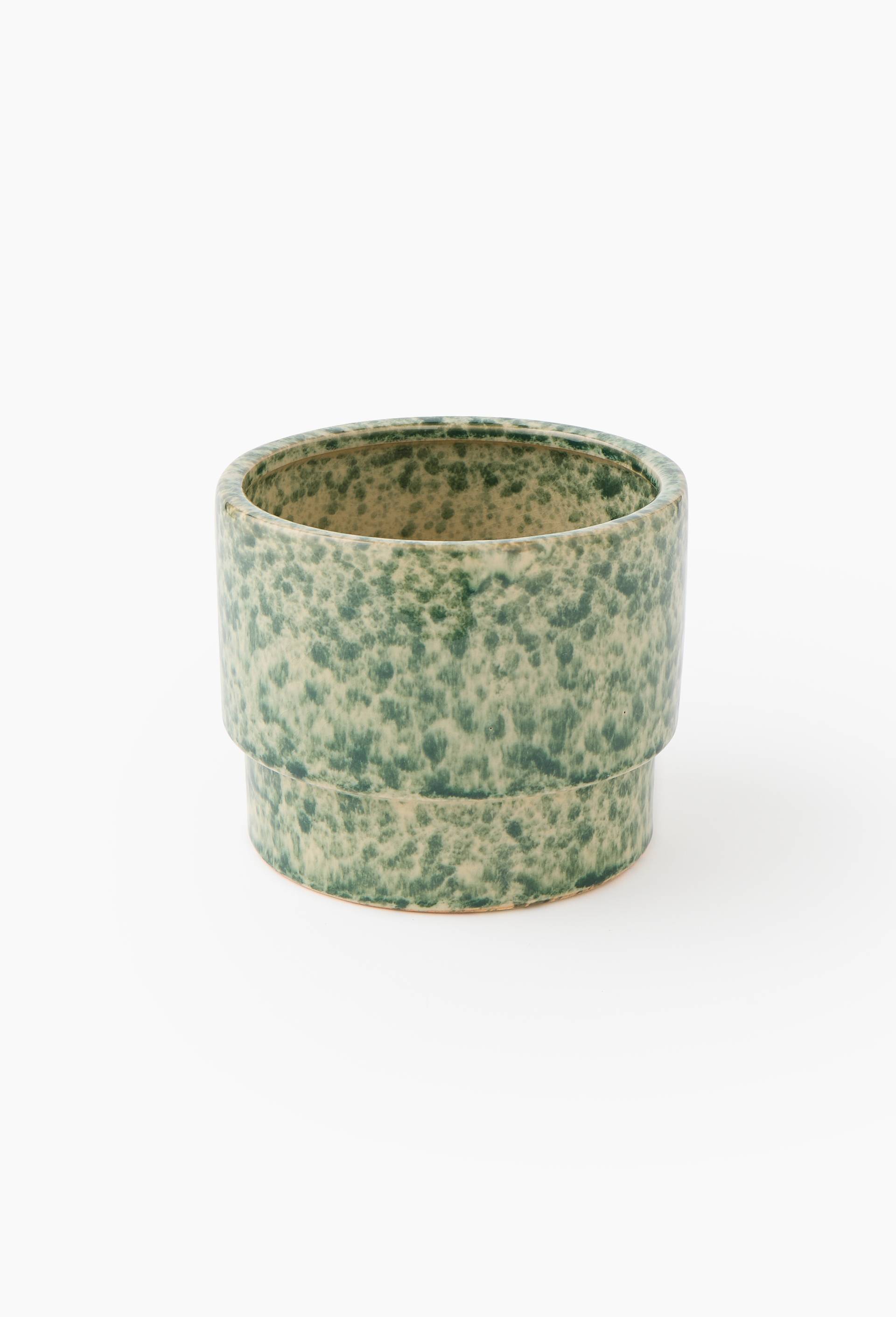 Cache-pot, 17,5x17,5x14cm, en c&eacute;ramique, Vert, large image number 0