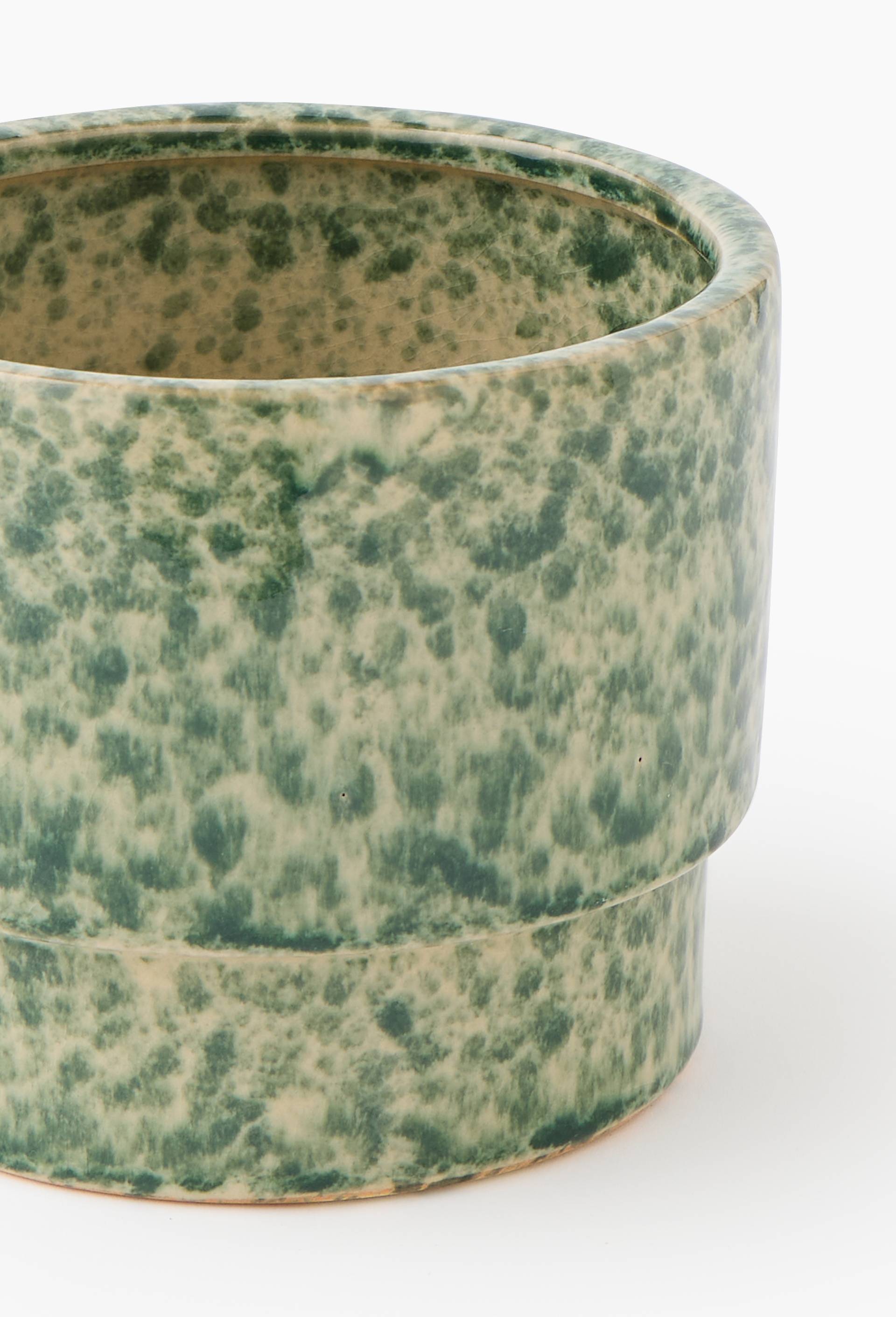 Cache-pot, 17,5x17,5x14cm, en c&eacute;ramique, Vert, large image number 1.0