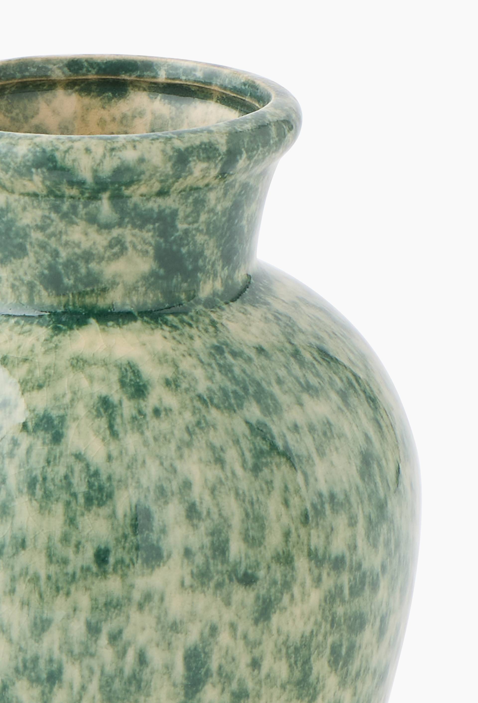Vase, 15x15x20cm, en c&eacute;ramique, Vert fonc&eacute;, large image number 1