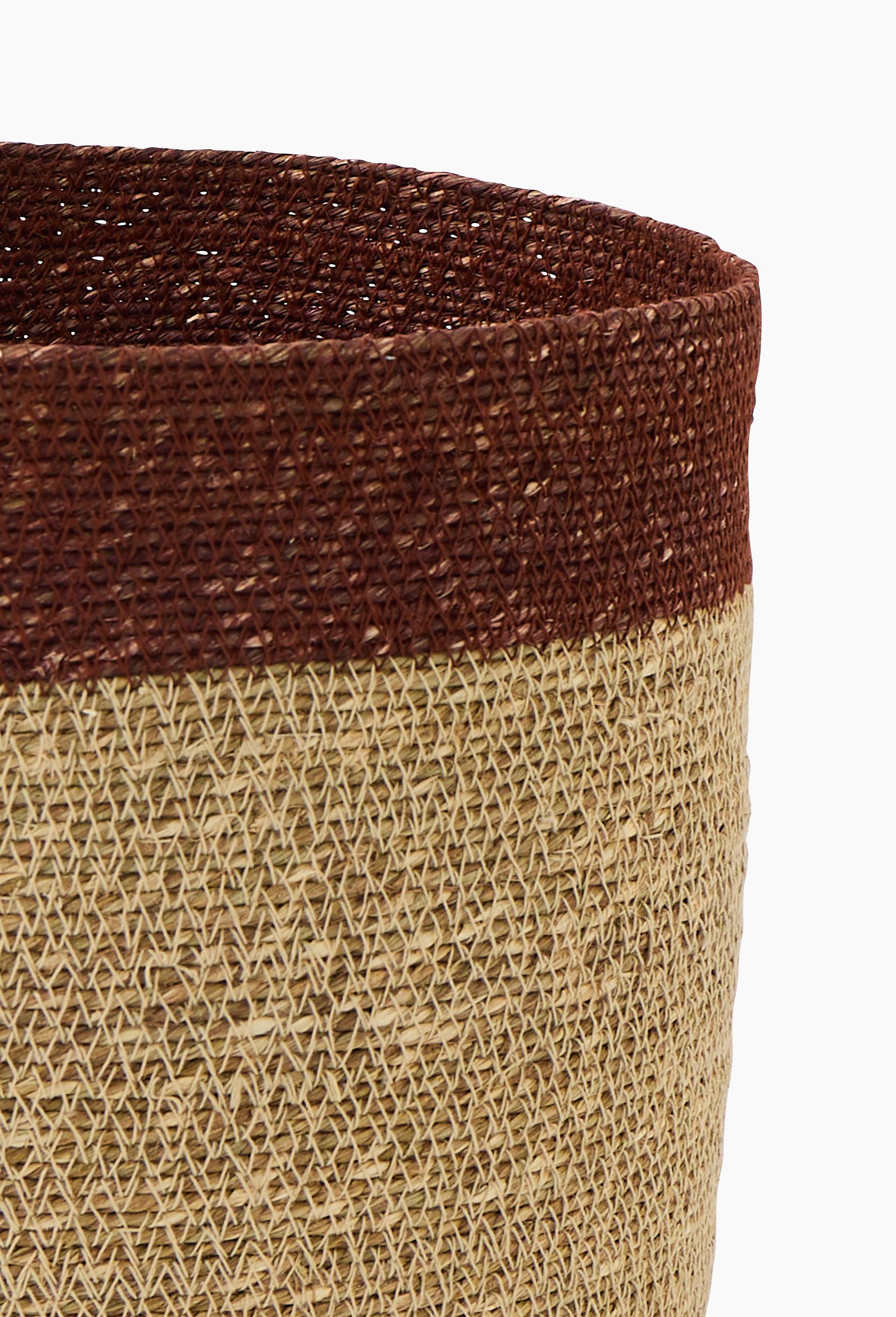 Panier rond en jute rebord couleur GM, Rouge fonc&eacute;, large image number 1