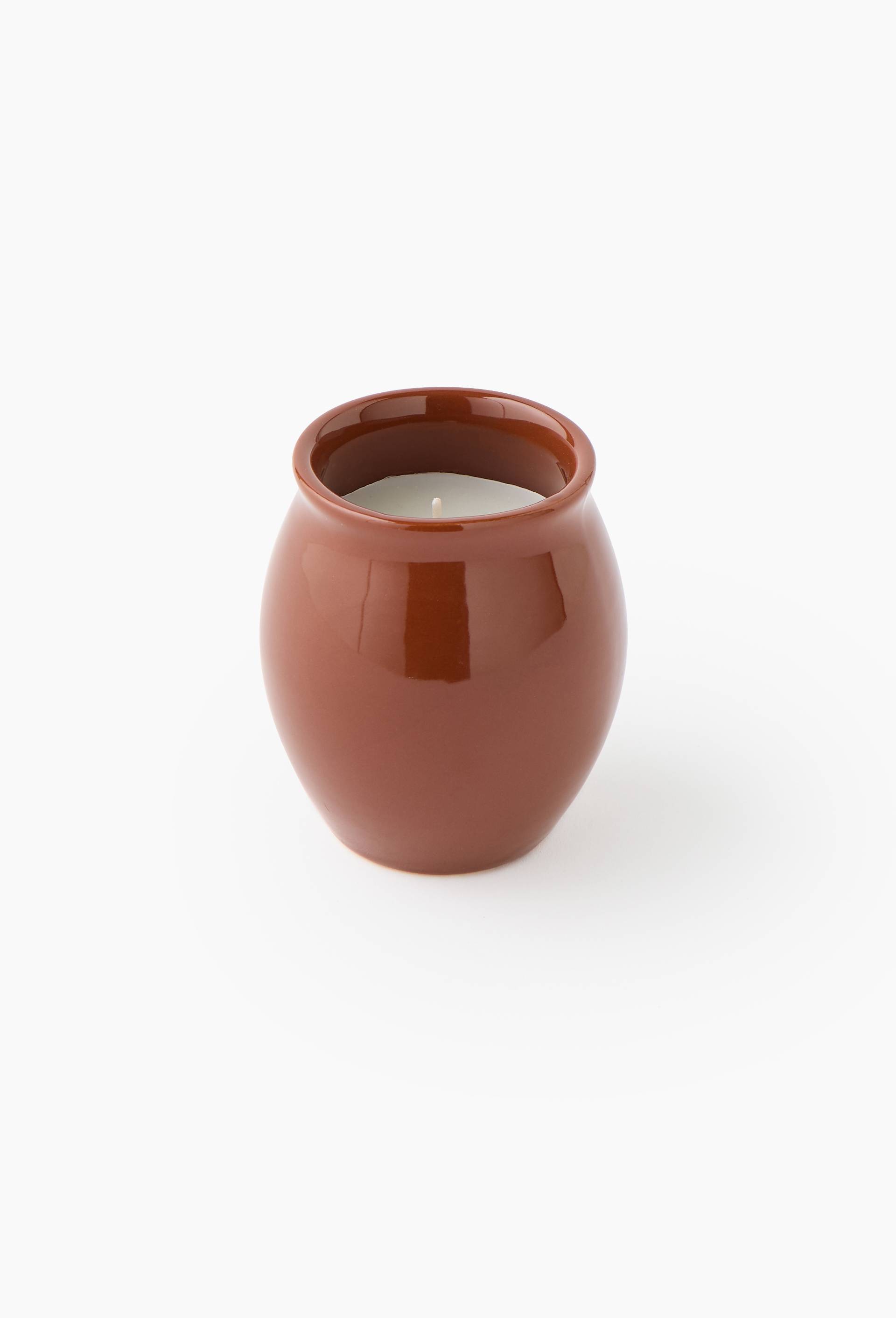 Bougie dans pot en c&eacute;ramique, ?7&times;8Hcm, Brun, large image number 0
