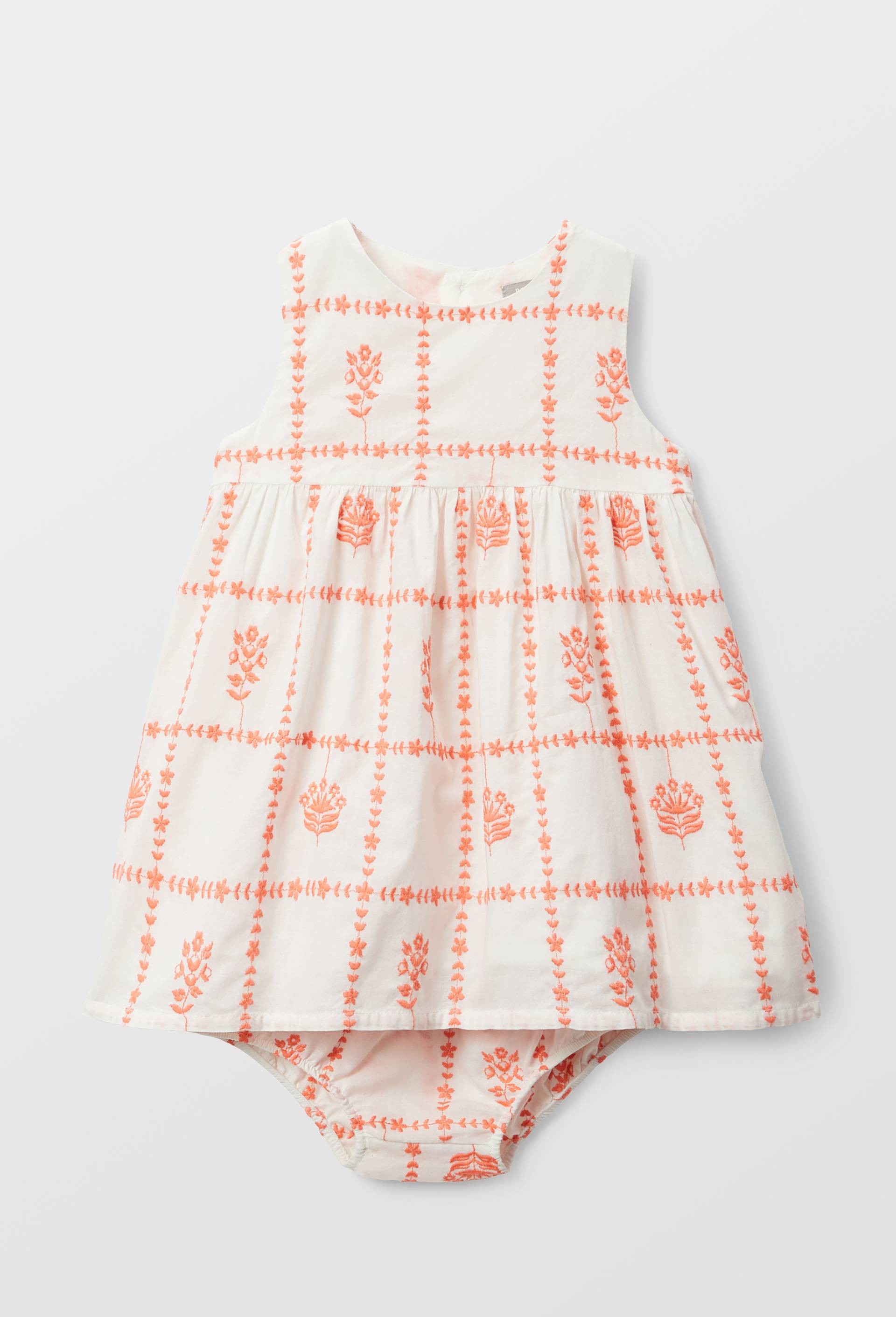 Robe &agrave; carreaux brod&eacute;e en coton, Orange, large image number 2.0