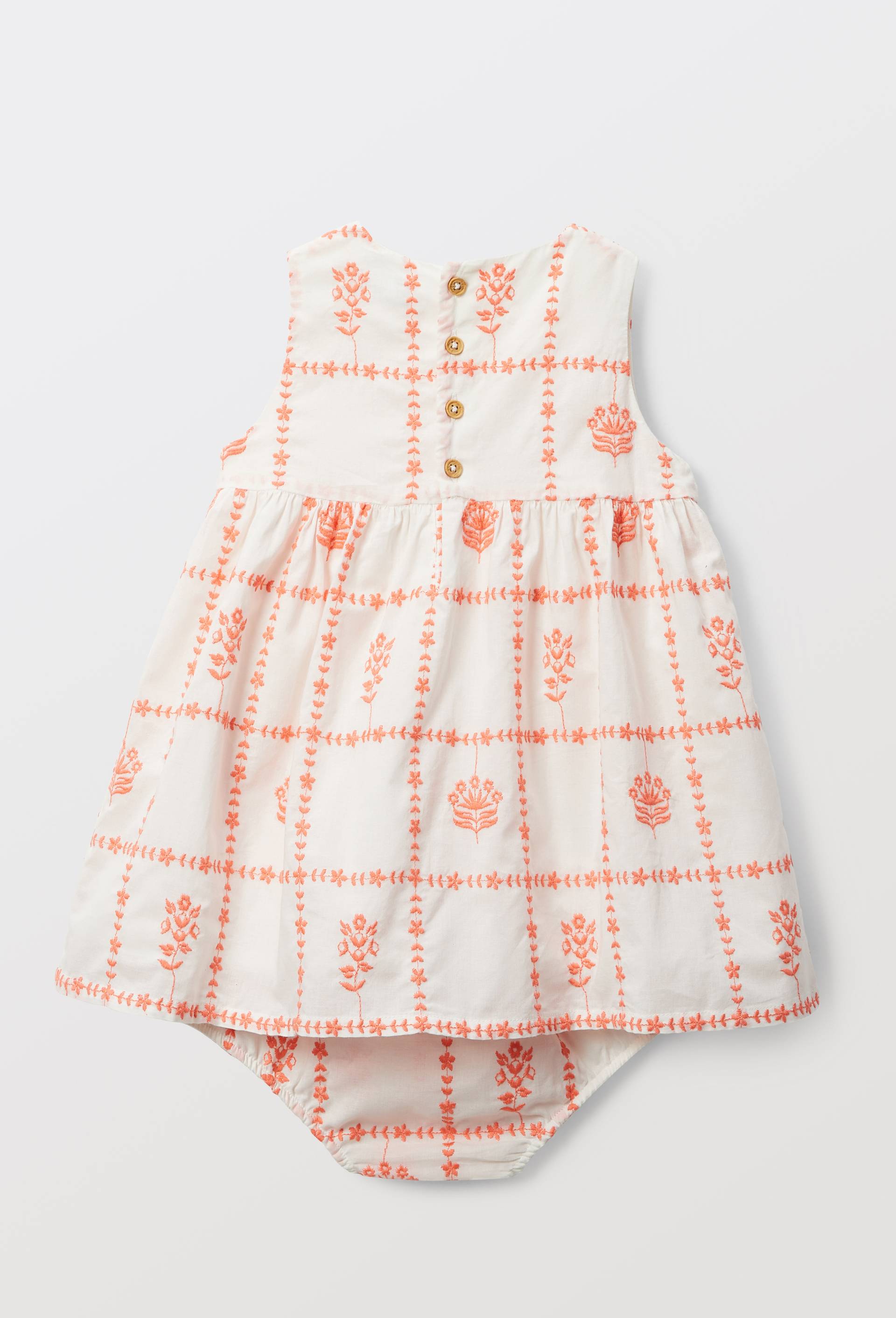 Robe &agrave; carreaux brod&eacute;e en coton, Orange, large image number 3