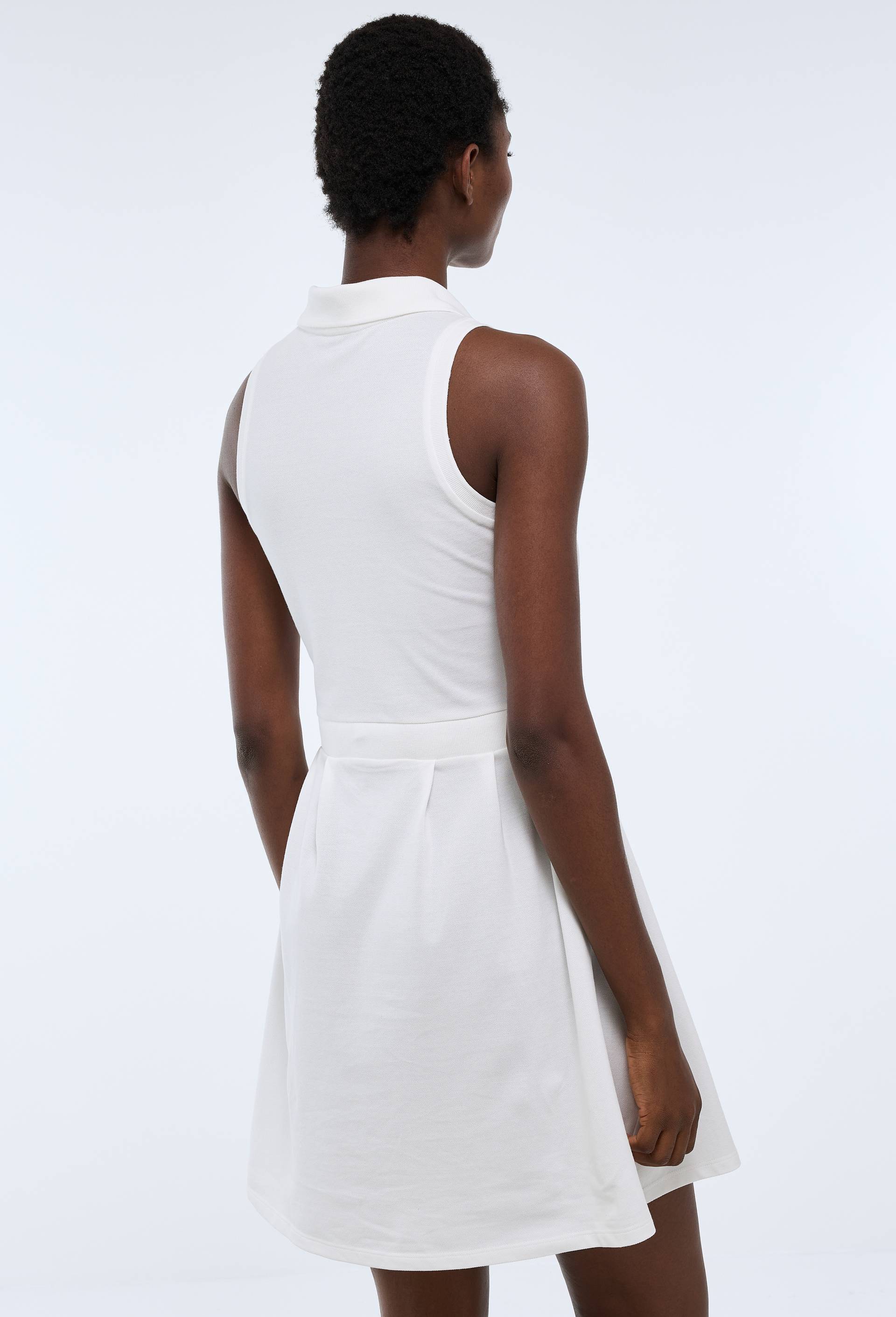 Robe polo sans manches unie en coton BIO GOTS, Ecru, large image number 2.0