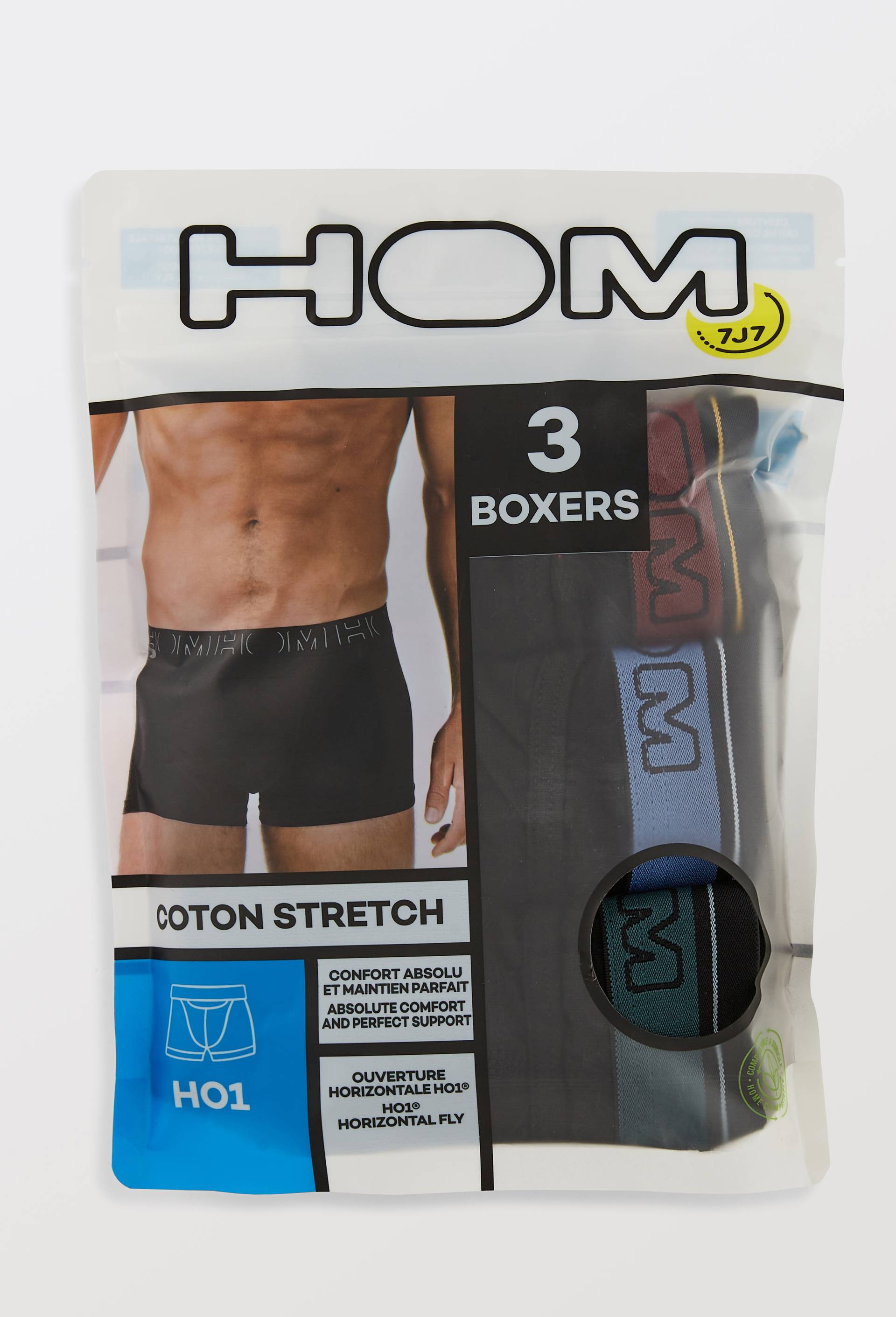 Lot de 3 boxers en coton HOM, Noir, large image number 2
