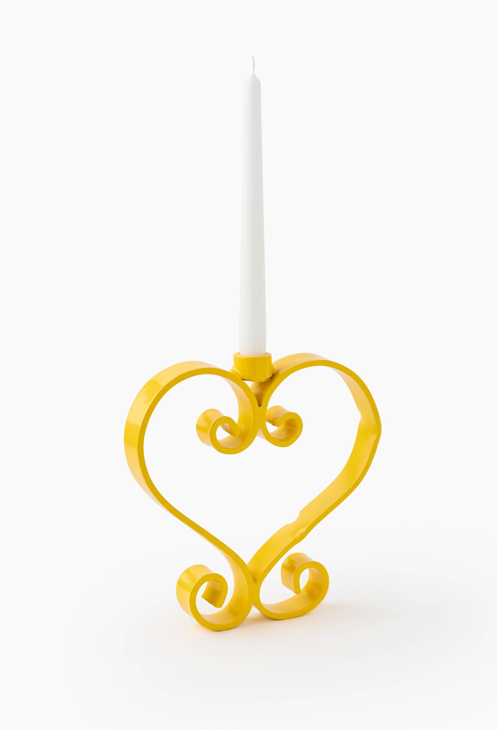 Bougeoir, 3x23x24cm, en m&eacute;tal - LES CRAFTIES x MONOPRIX, Jaune clair, large image number 1.0