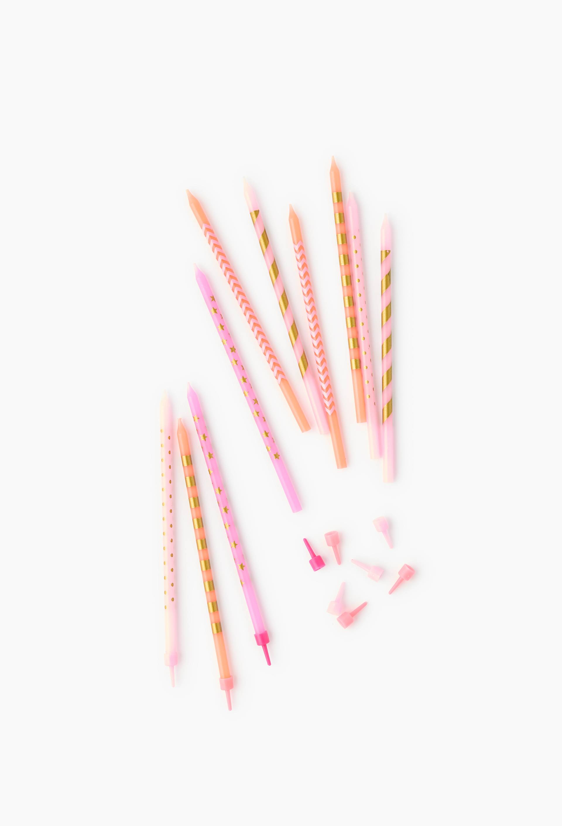 12 bougies, forme droite, Rose clair, large image number 0.0
