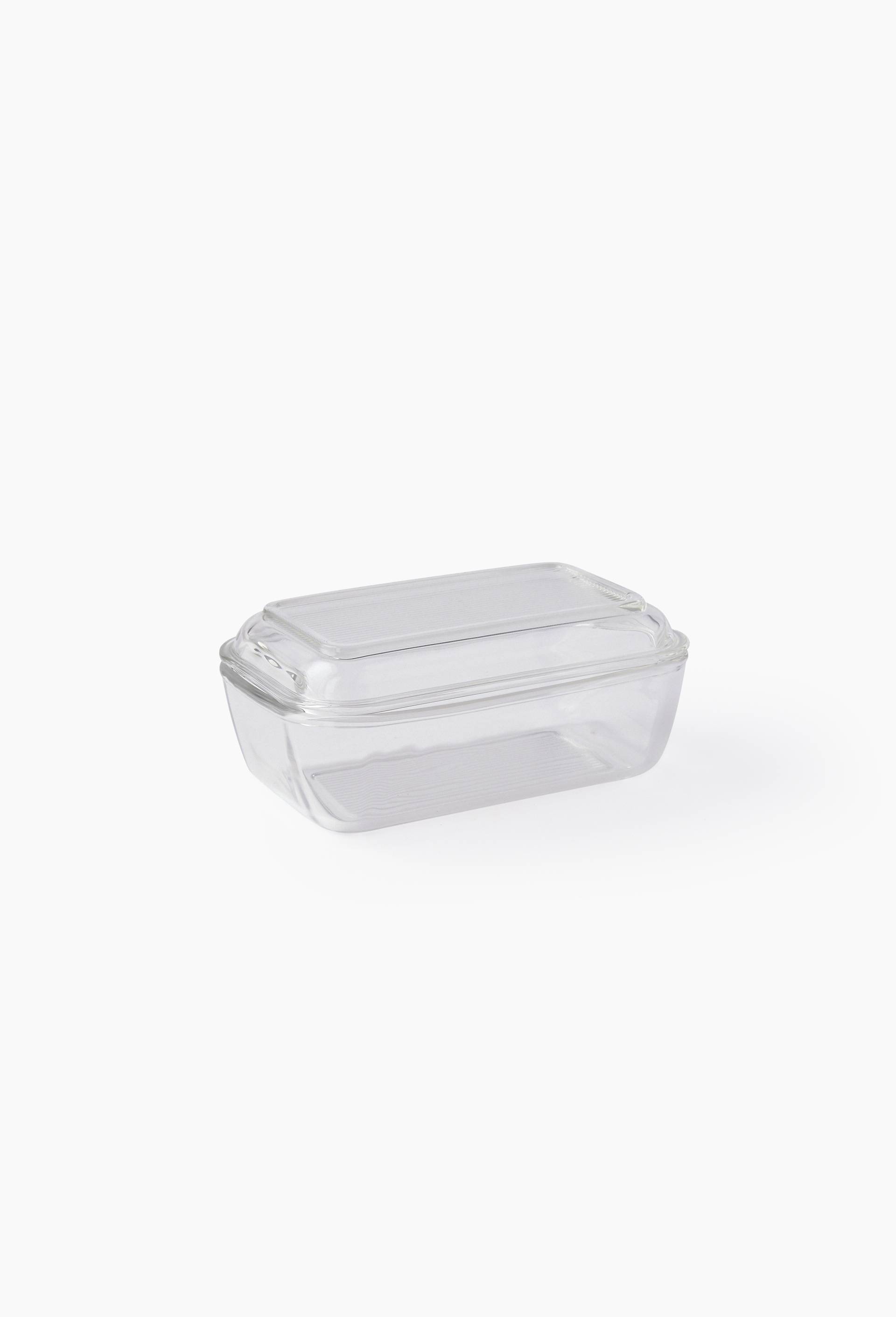Beurrier, 17x10cm, en verre, Transparent, large image number 0