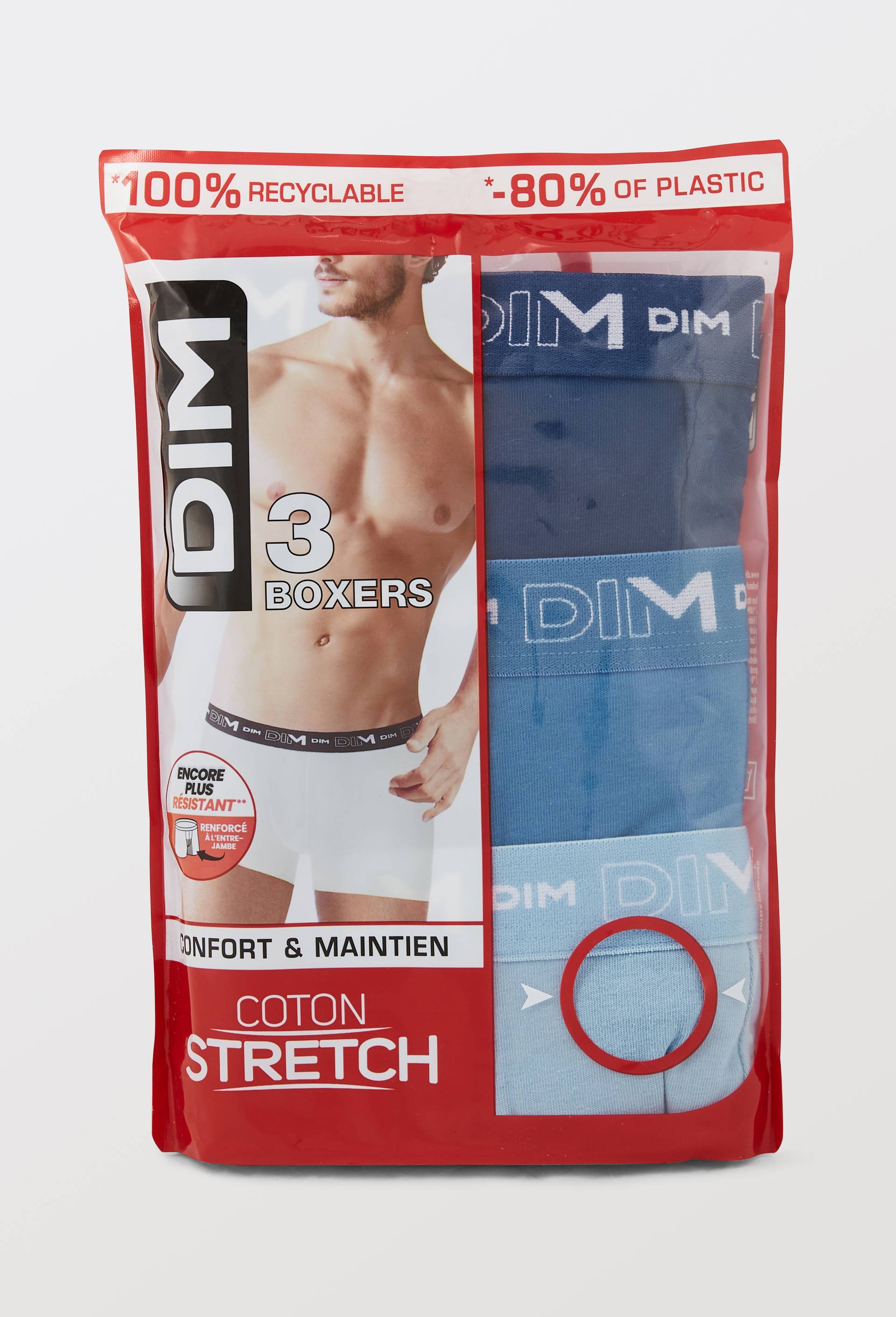 Lot de 3 boxers en coton MULTIPACK DIM, Bleu, large image number 2
