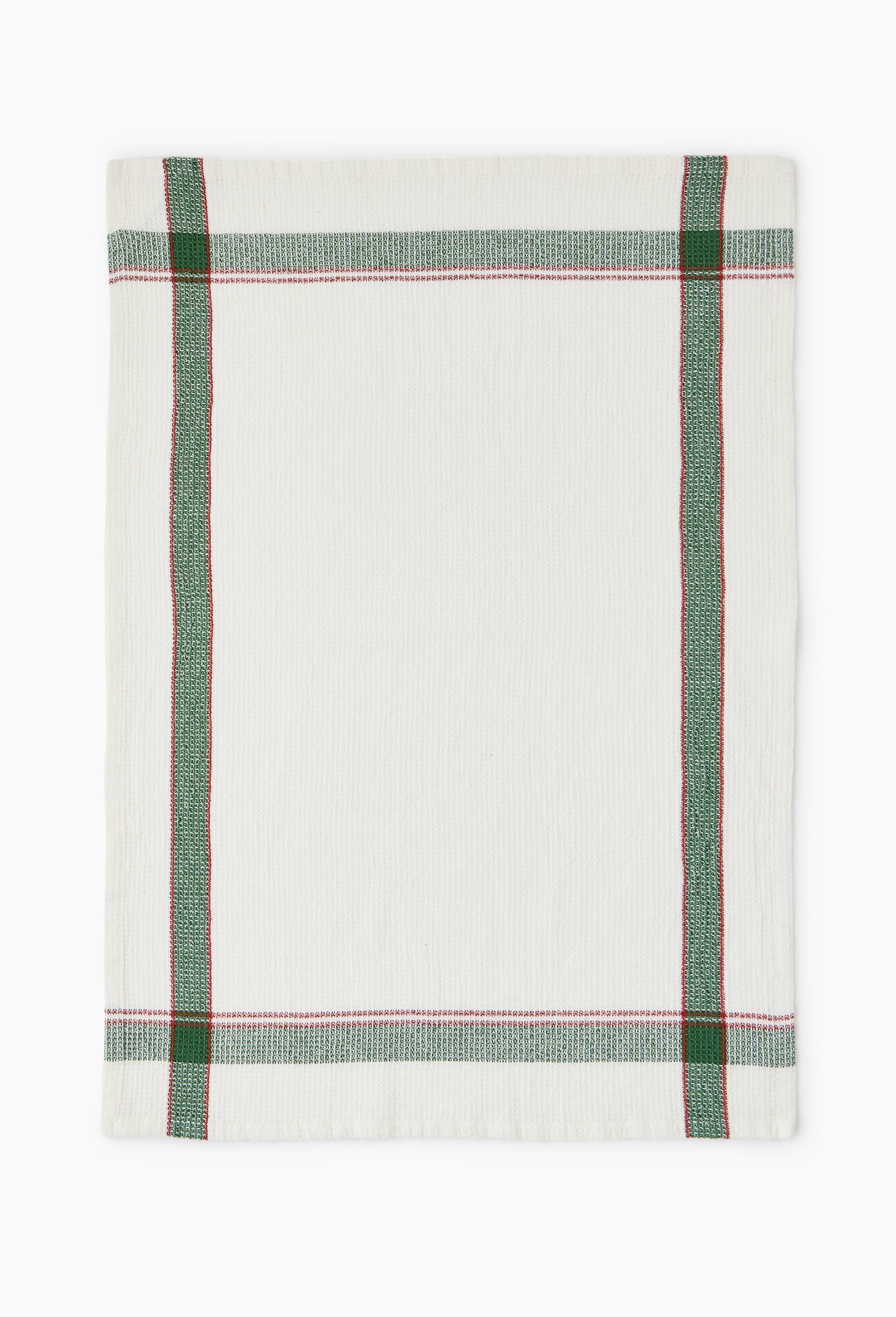 Torchon nid d'abeille, 50x70cm 100% coton,, Ecru, large image number 1.0