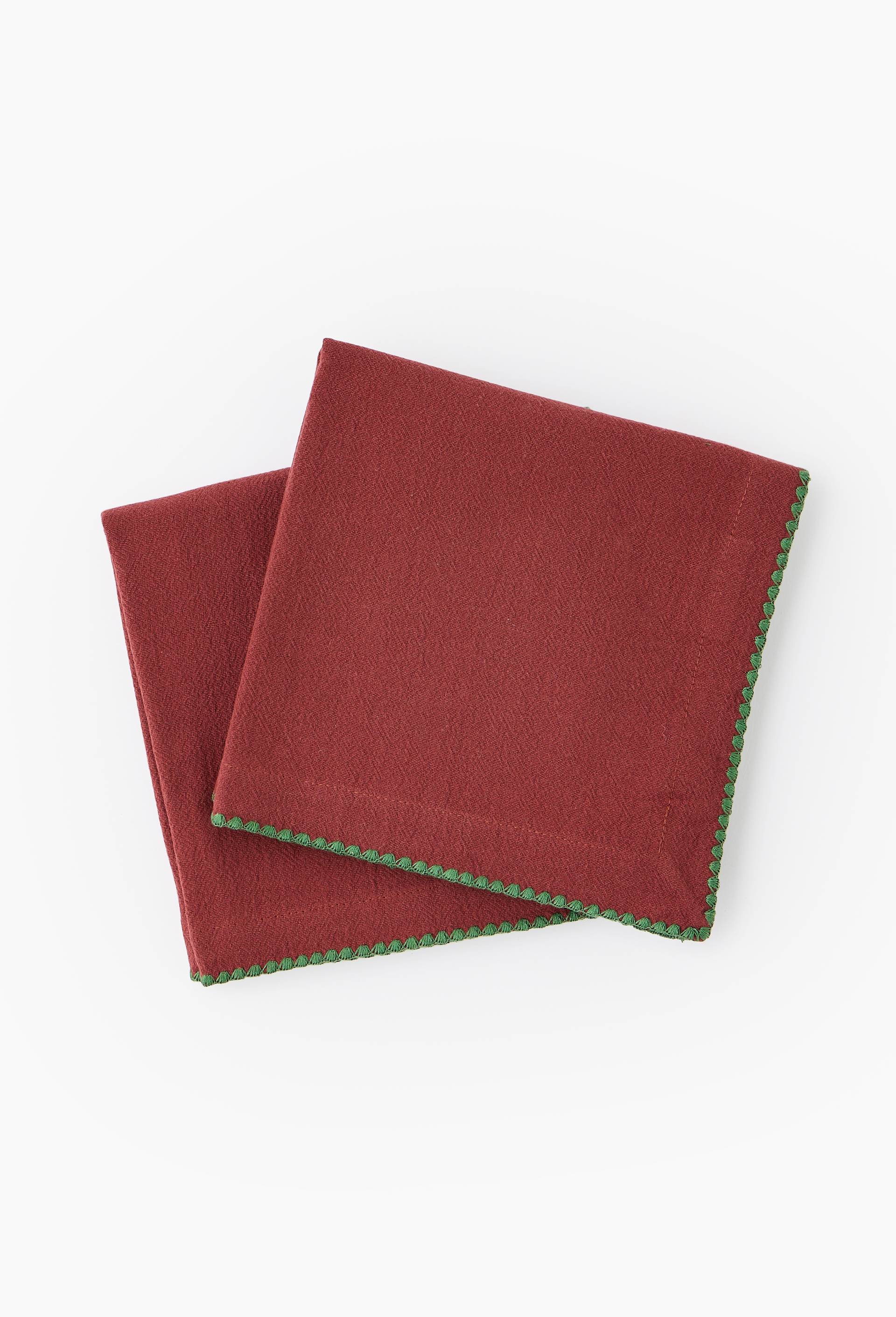 Lot de 2 serviettes, 40x40cm, 100% coton, Brun, large image number 0.0
