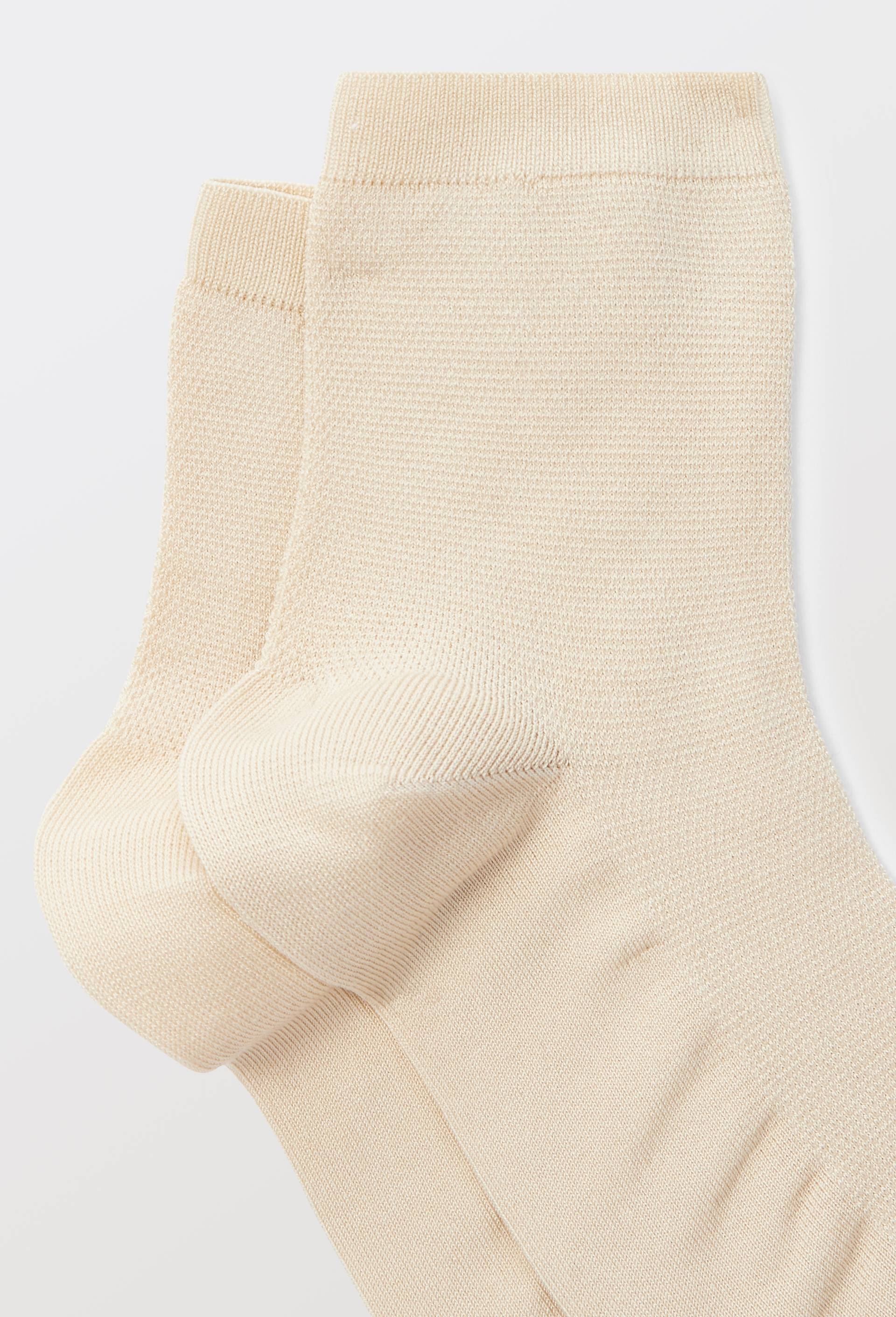 Paire de socquettes en fil d'&eacute;cosse, Beige clair, large image number 1