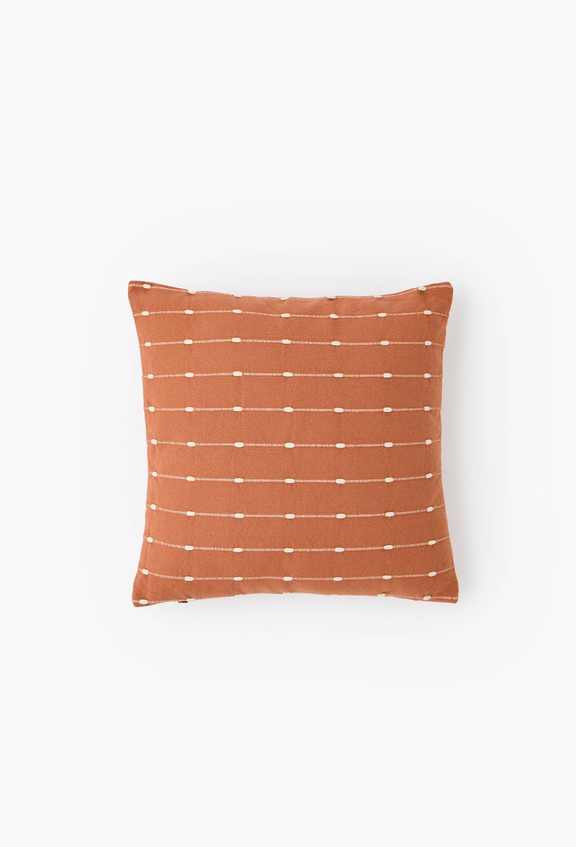 Coussin uni, 45x45cm, 100% coton, Brun, large image number 0