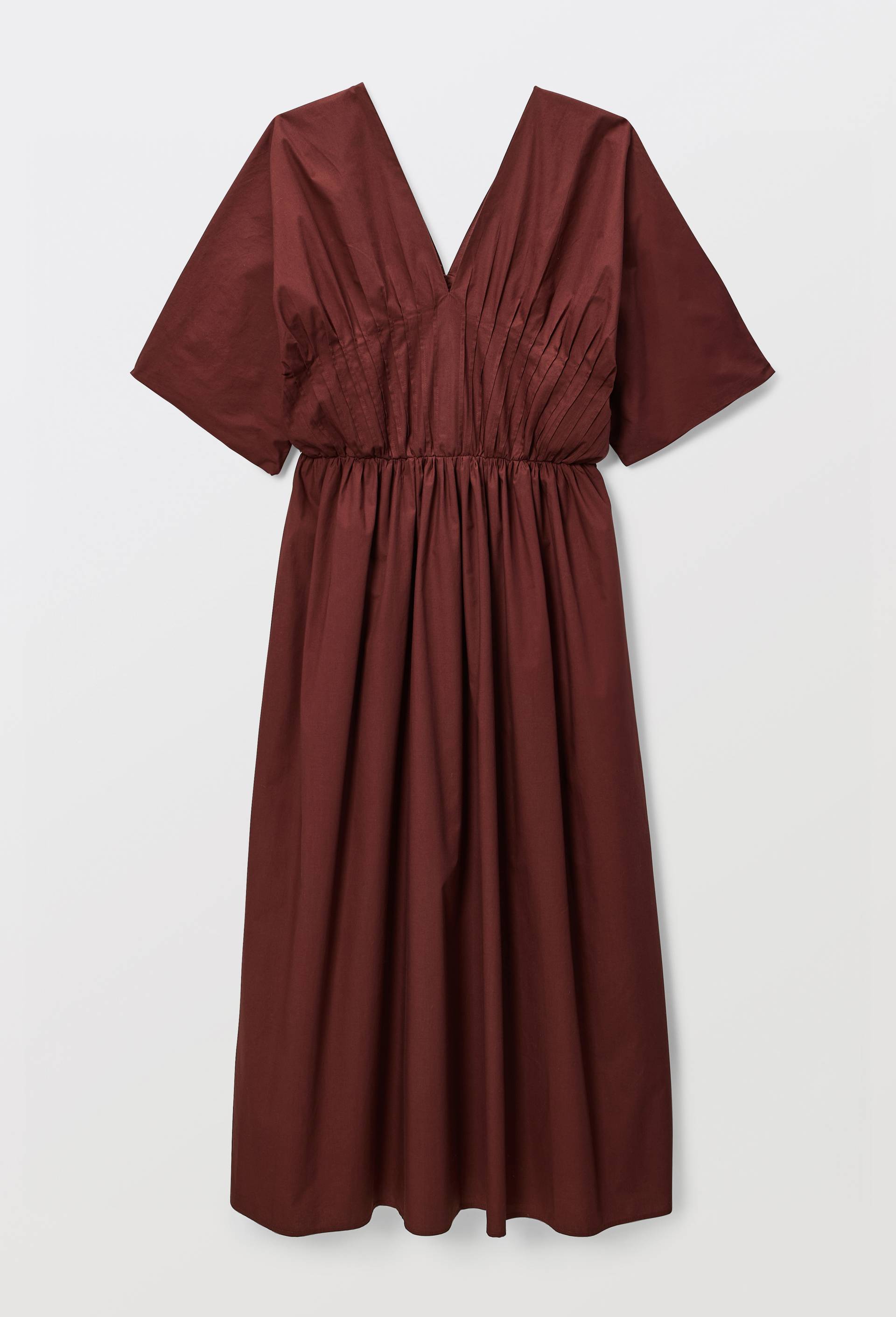 Robe midi smock&eacute;e en coton BIO GOTS, Orange fonc&eacute;, large image number 4