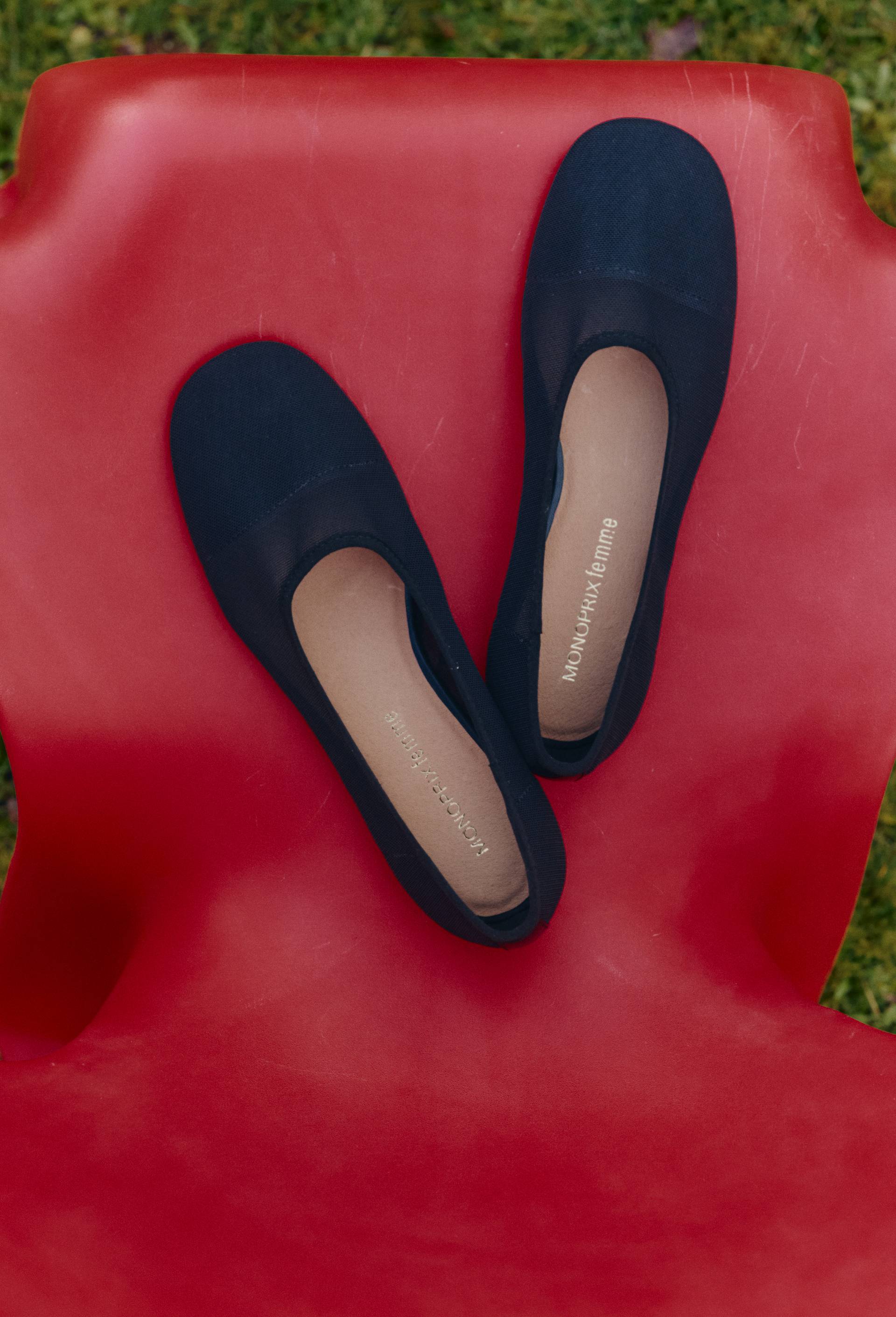 Ballerines en r&eacute;sille, Noir, swatch image