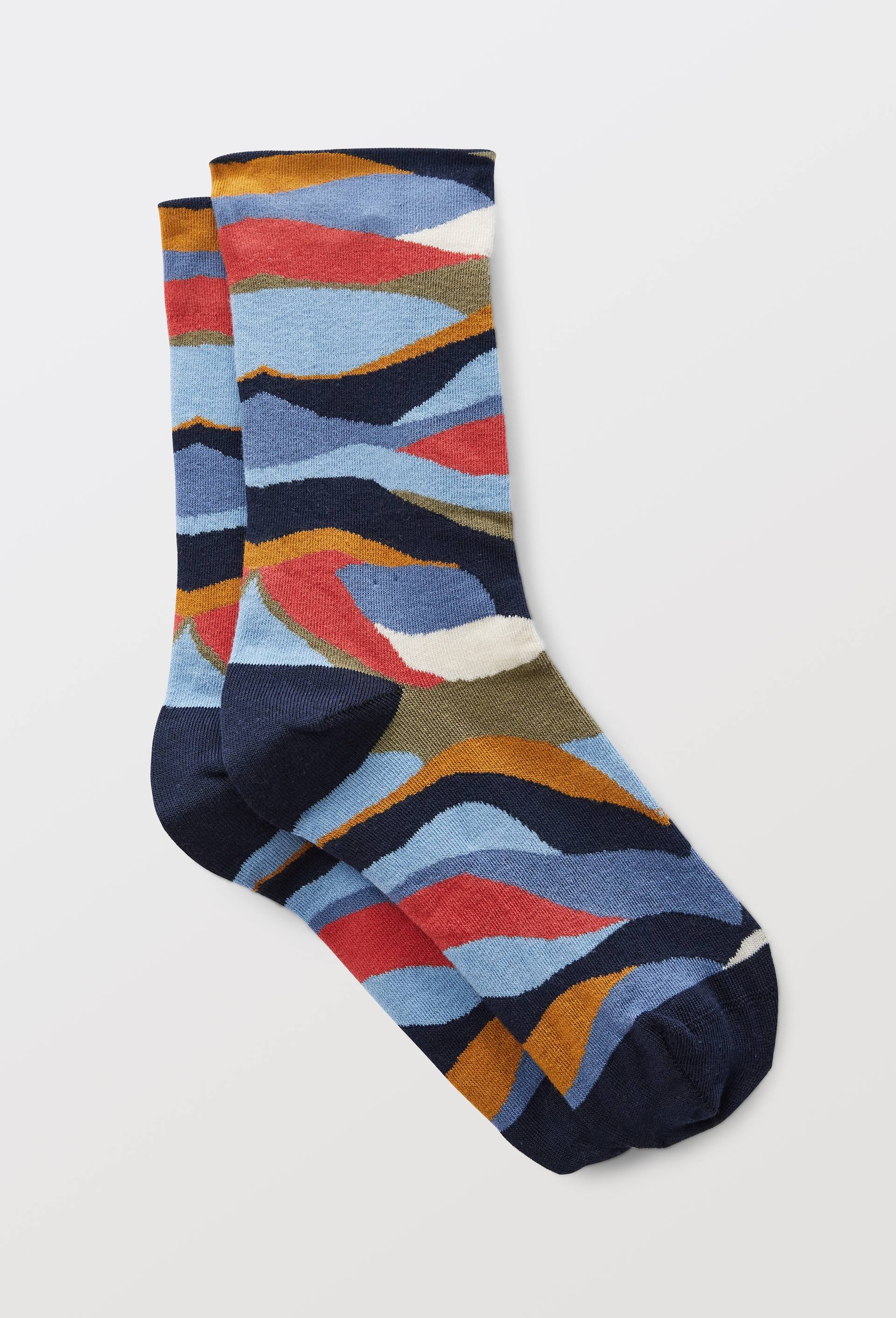 Paire de chaussettes fantaisie PREMIUM MONOPRIX, Bleu fonc&eacute;, large image number 0