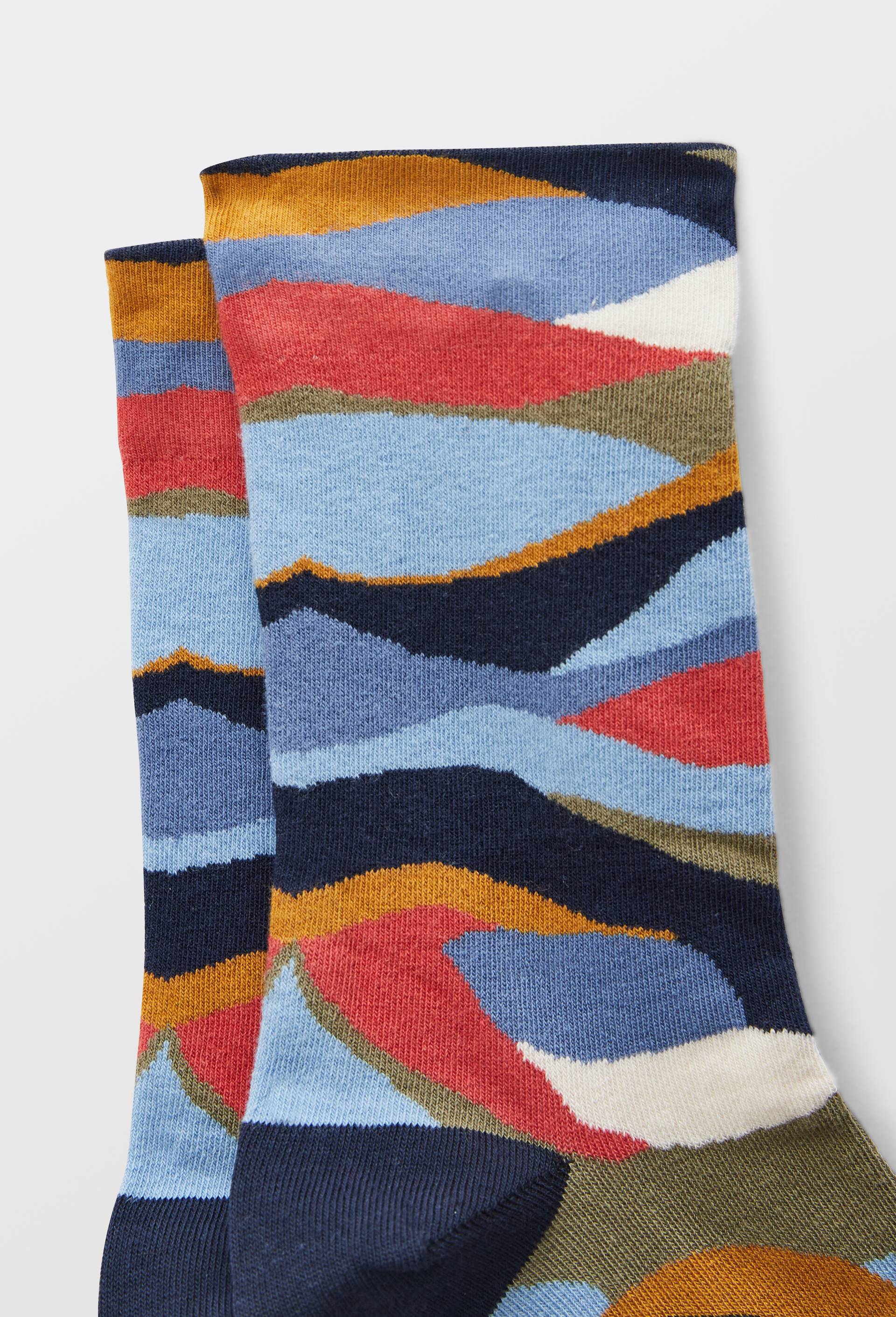 Paire de chaussettes fantaisie PREMIUM MONOPRIX, Bleu fonc&eacute;, large image number 1.0