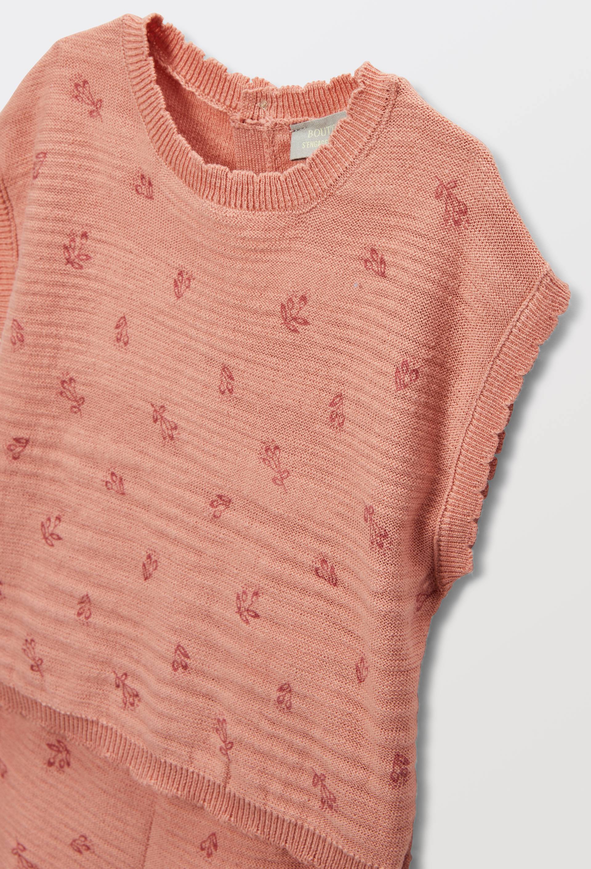 Ensemble pull sans manches et short tricots unis en coton, Rose clair, large image number 3.0