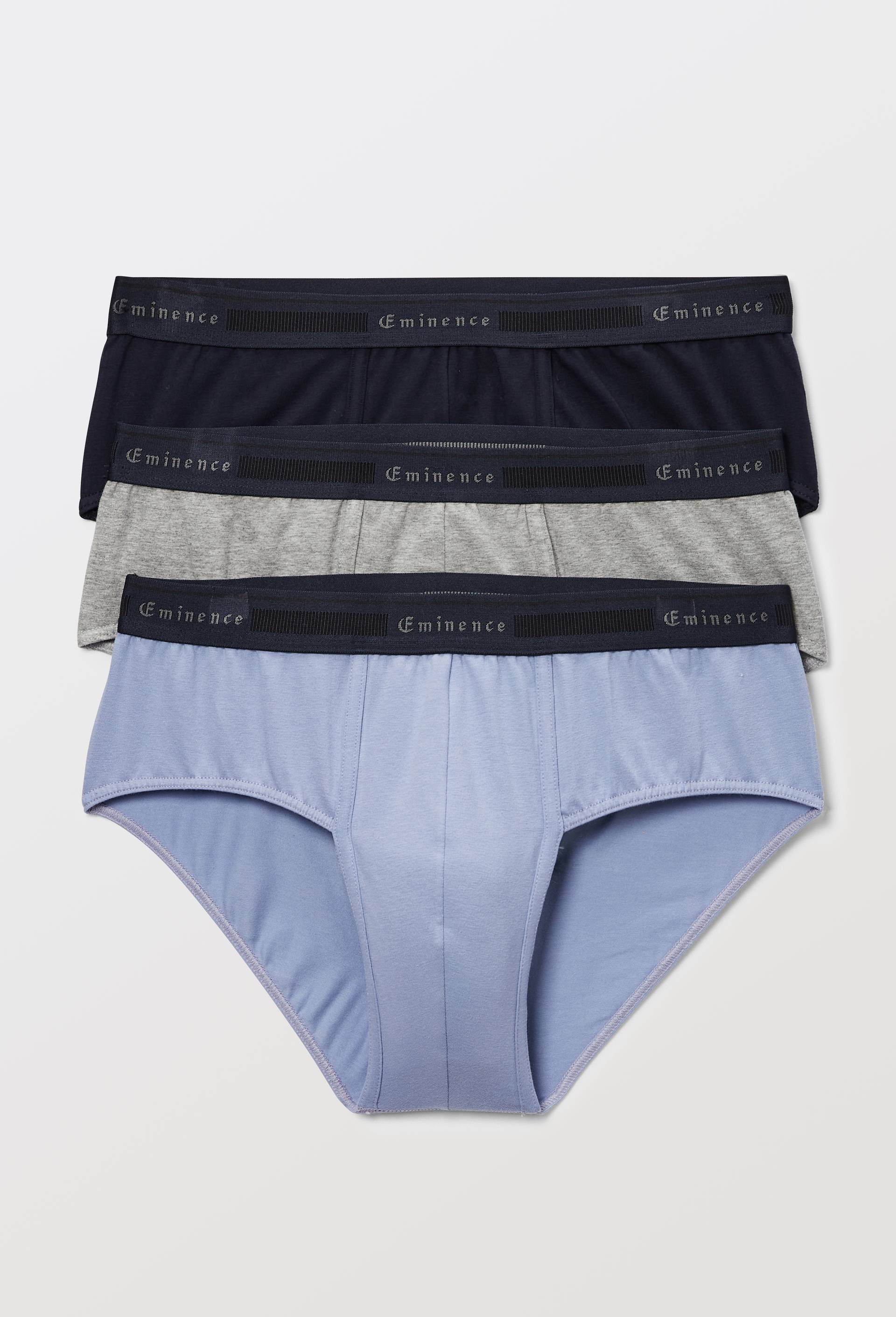 Lot de 3 slips en coton BIO EMINENCE, Gris, large image number 0