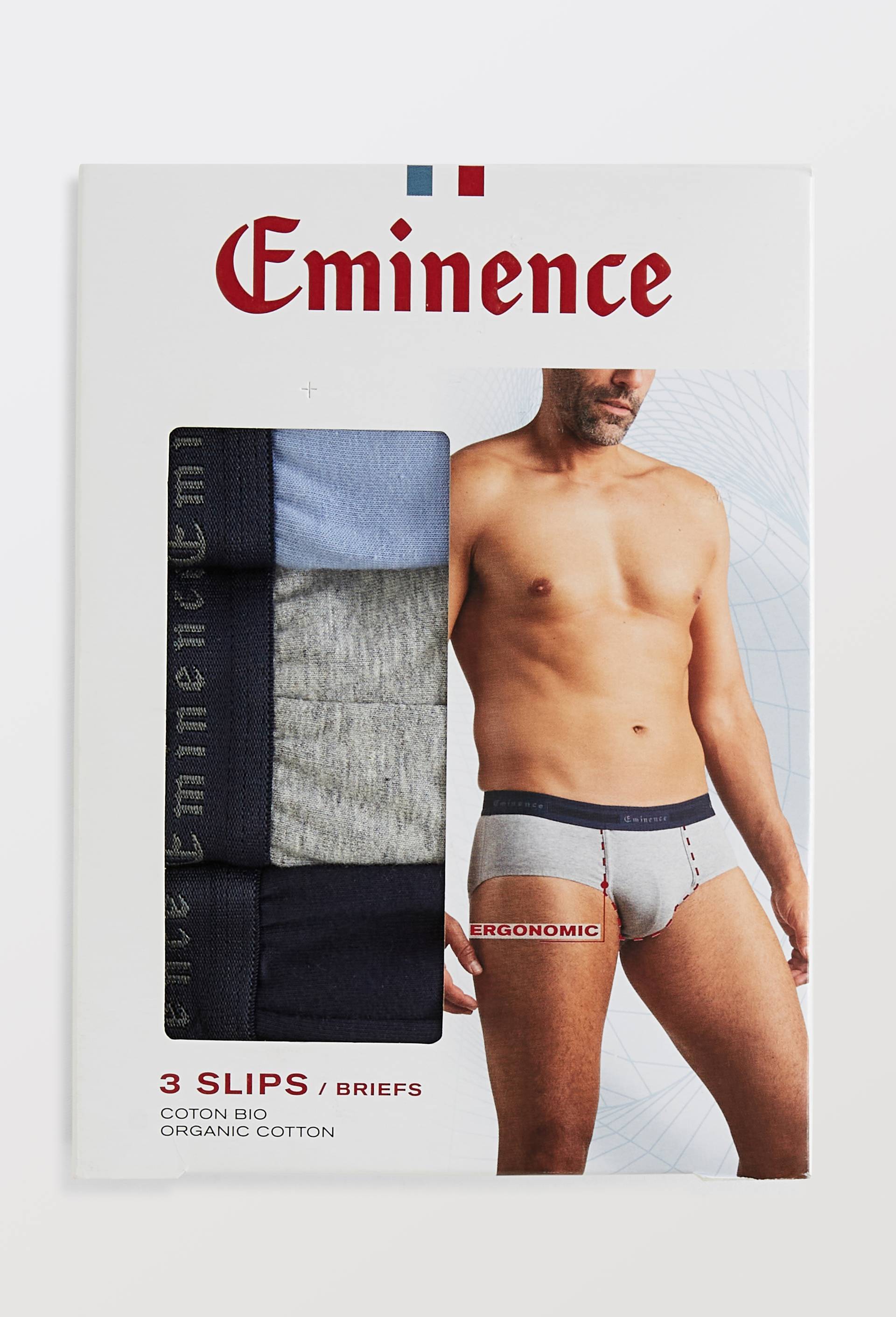 Lot de 3 slips en coton BIO EMINENCE, Gris, large image number 2