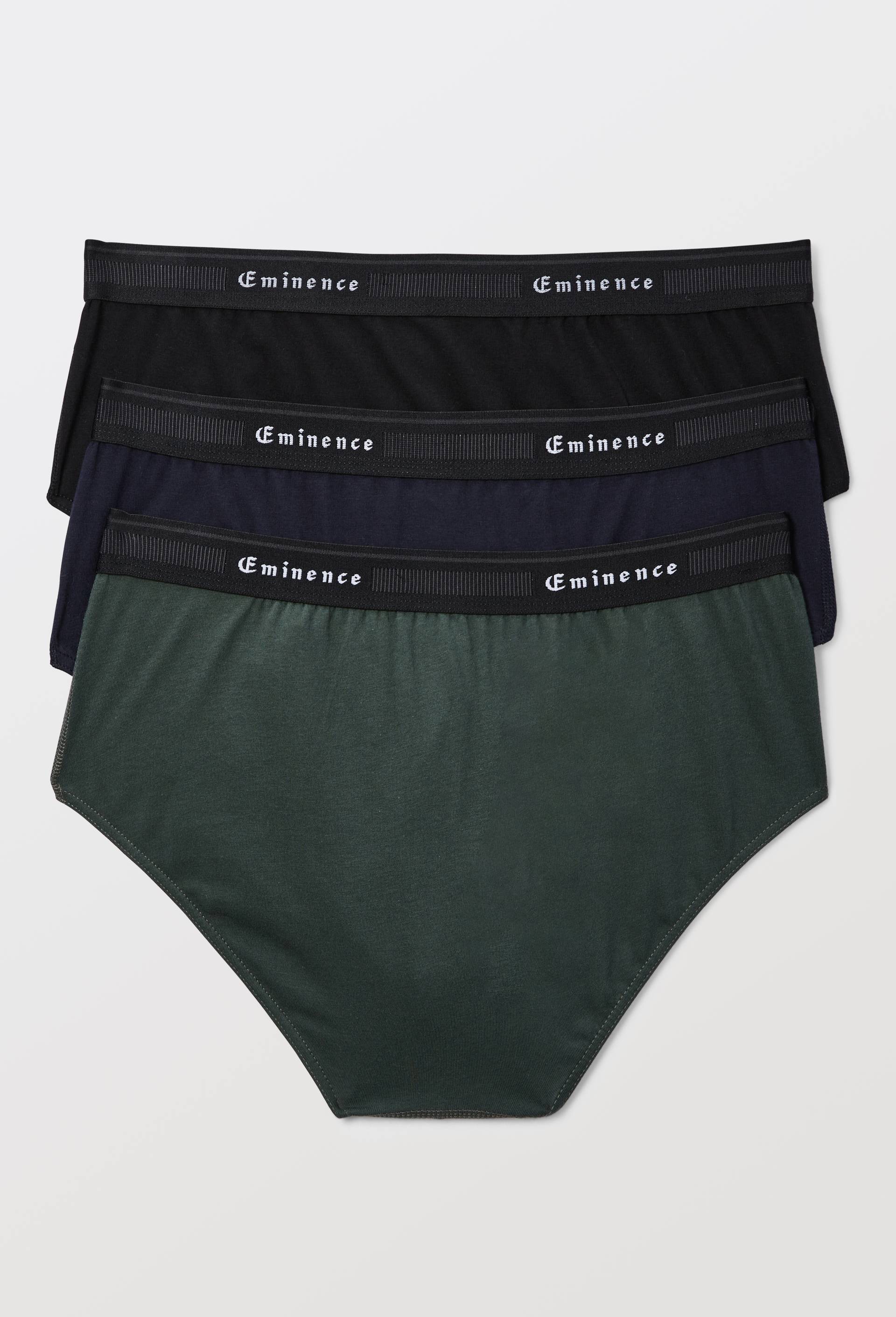 Lot de 3 slips en coton BIO EMINENCE, Vert fonc&eacute;, large image number 1.0