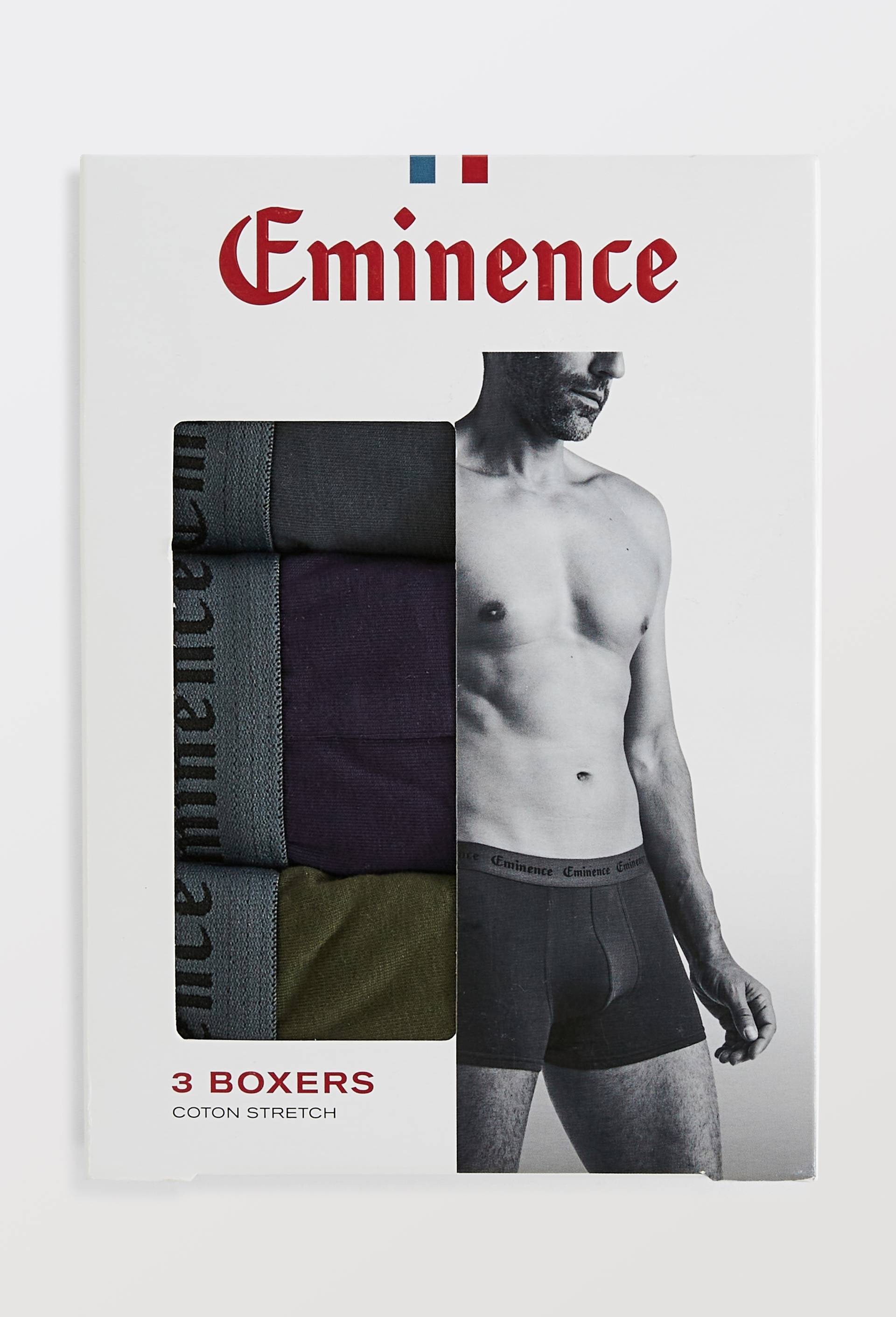 Lot de 3 boxers en coton EMINENCE, Vert fonc&eacute;, large image number 2.0