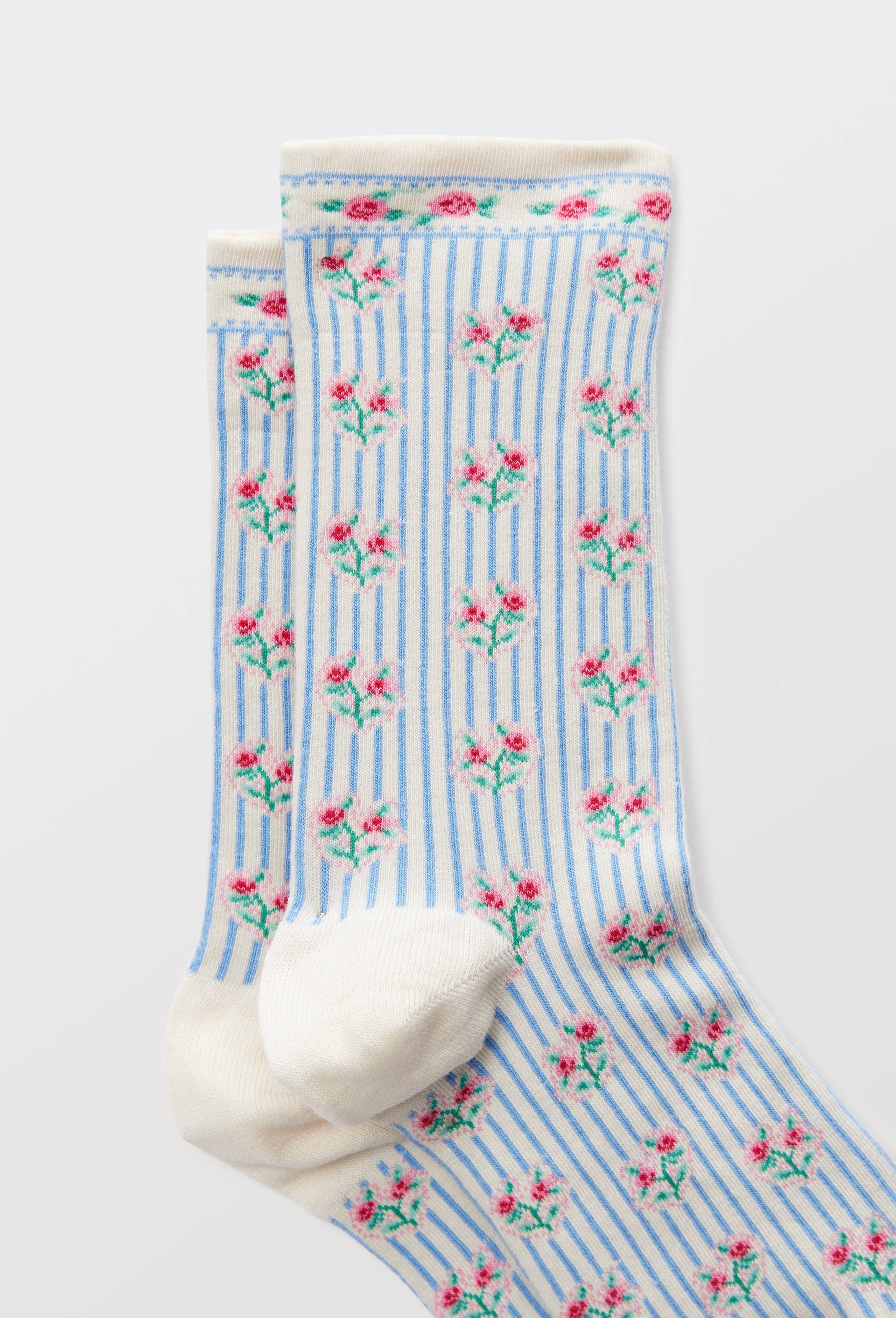 Paire de chaussettes avec motifs en coton, Rose, large image number 1.0