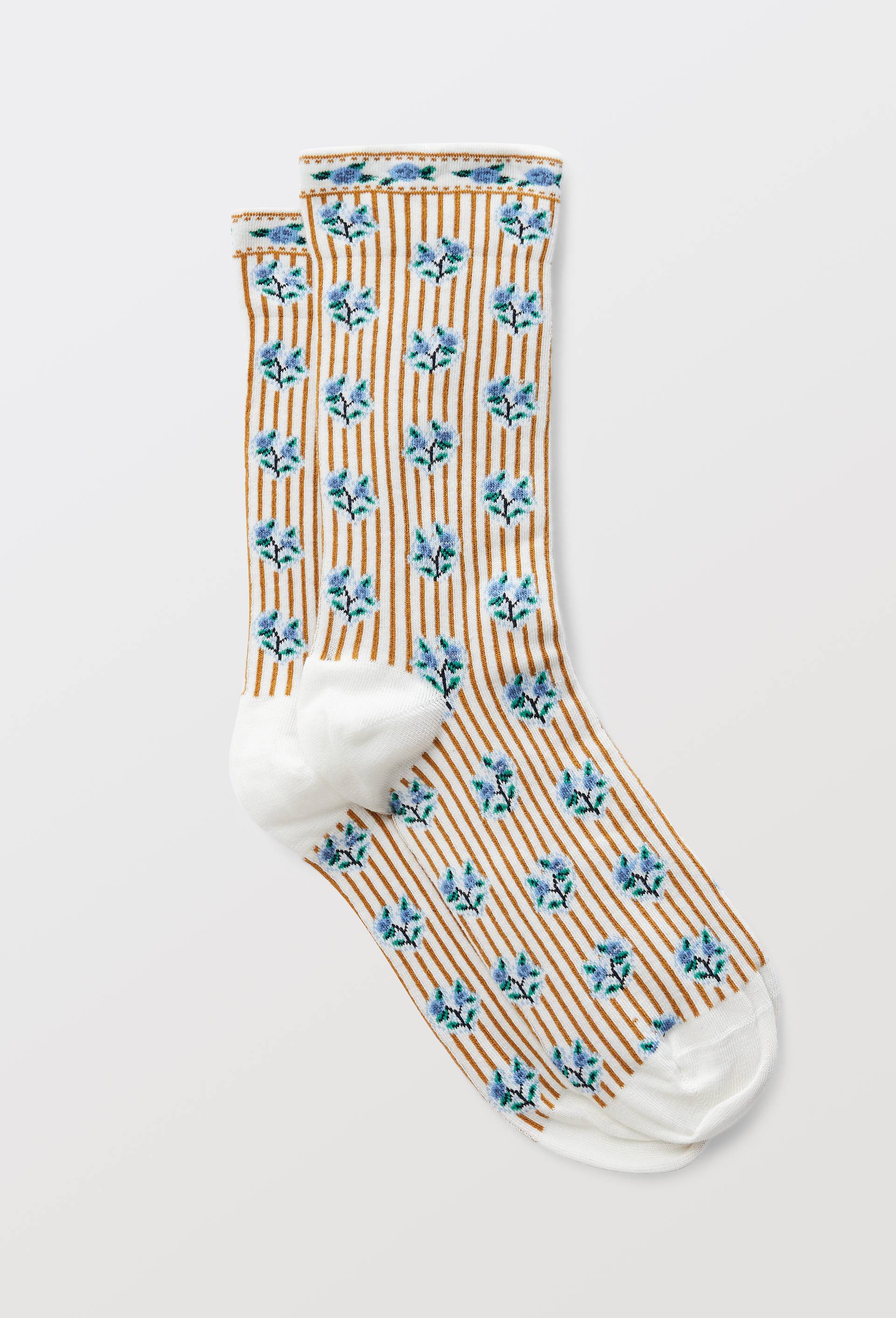 Paire de chaussettes avec motifs en coton, Bleu clair, large image number 0