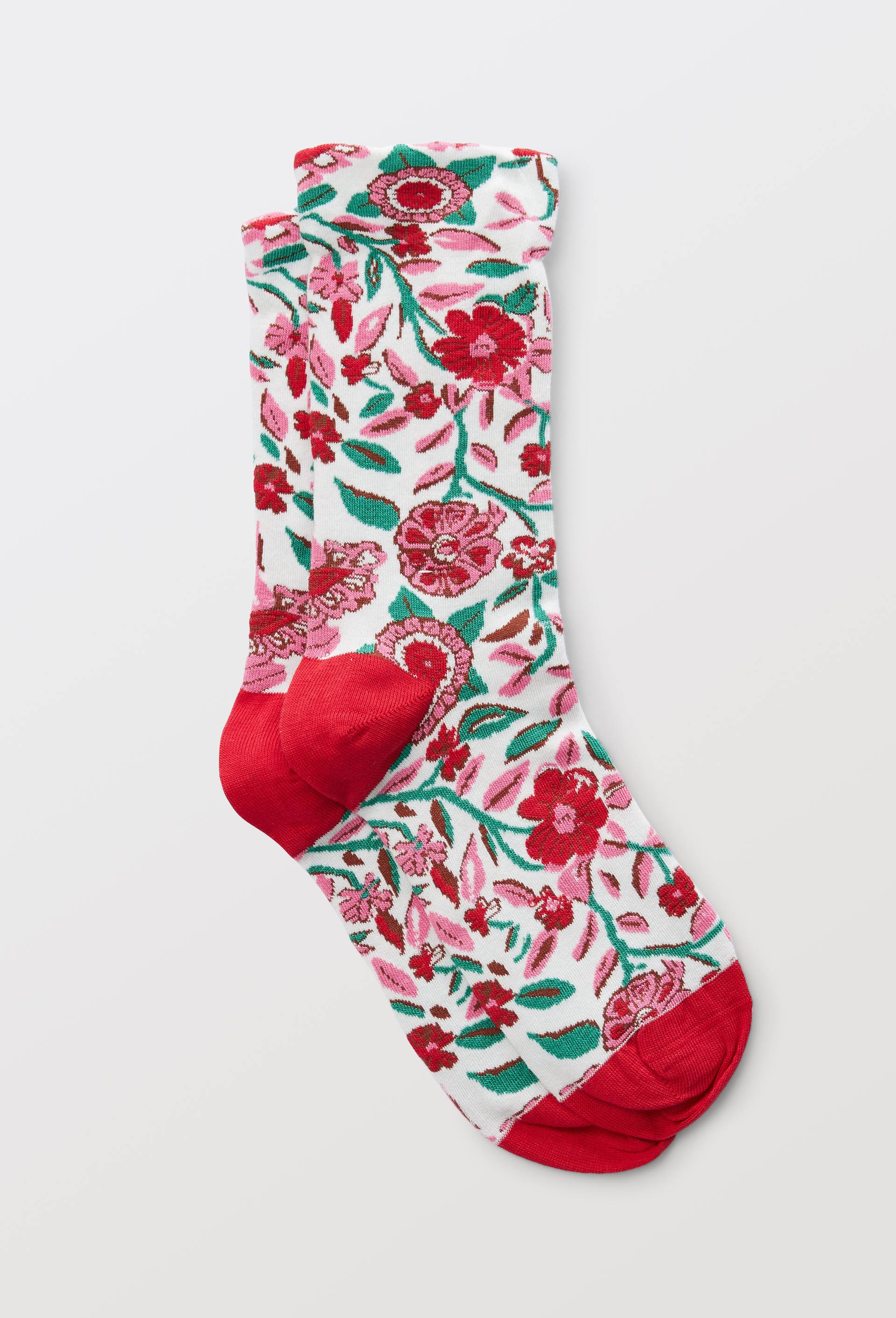 Paire de chaussettes avec motifs en coton, Rose, swatch image