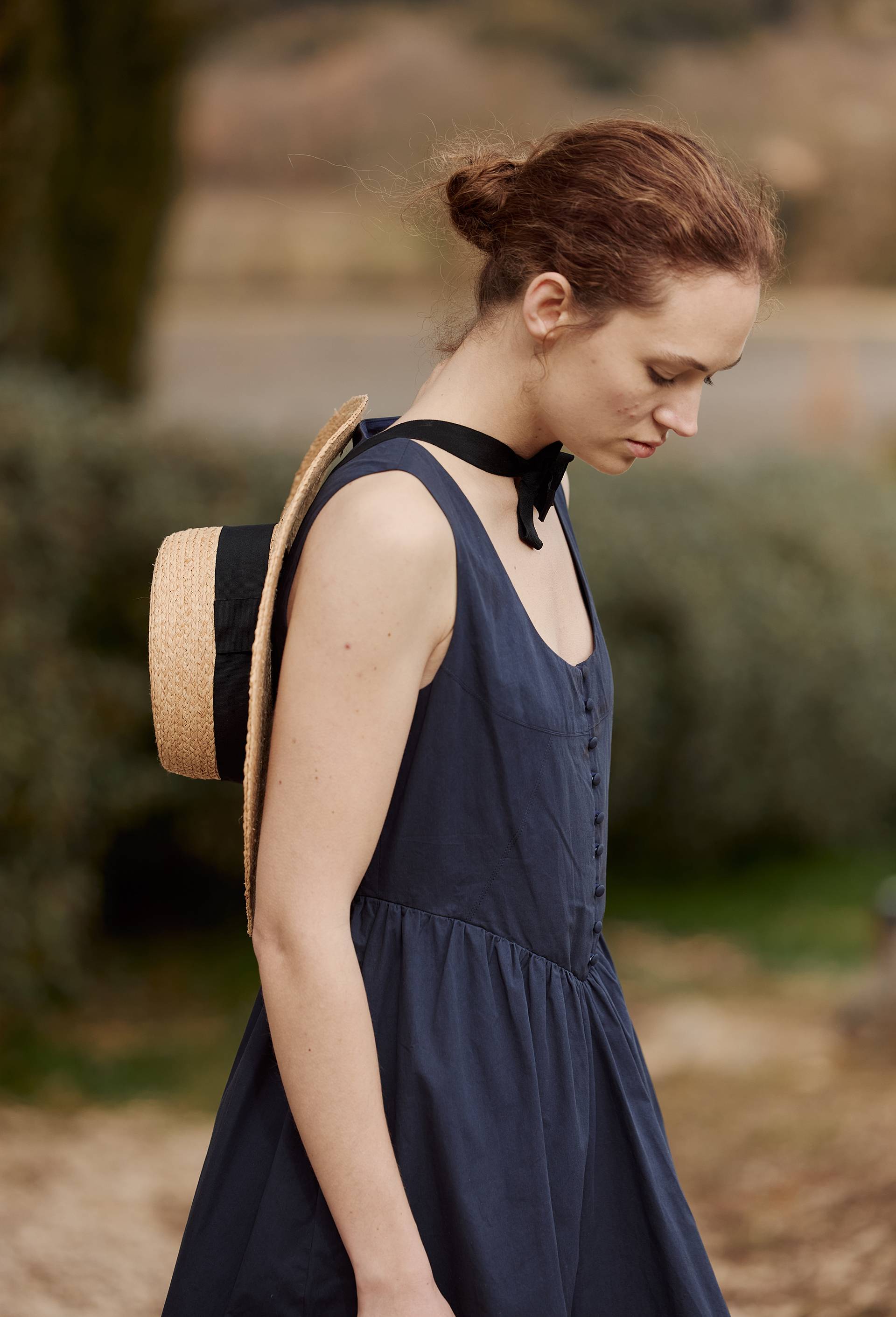 Robe midi sans manches en coton, Bleu fonc&eacute;, large image number 1