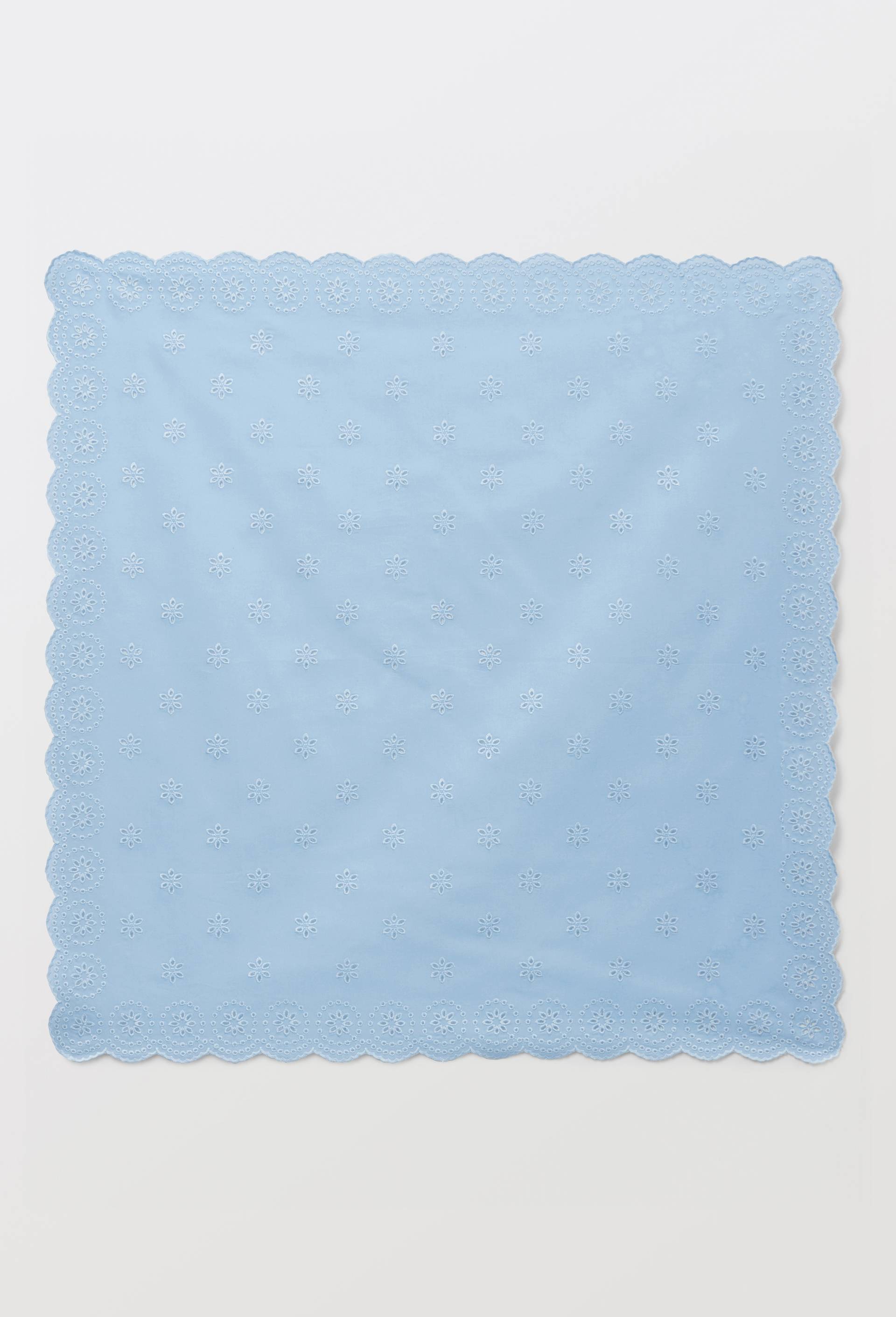 Foulard brod&eacute; en coton, Bleu, swatch image