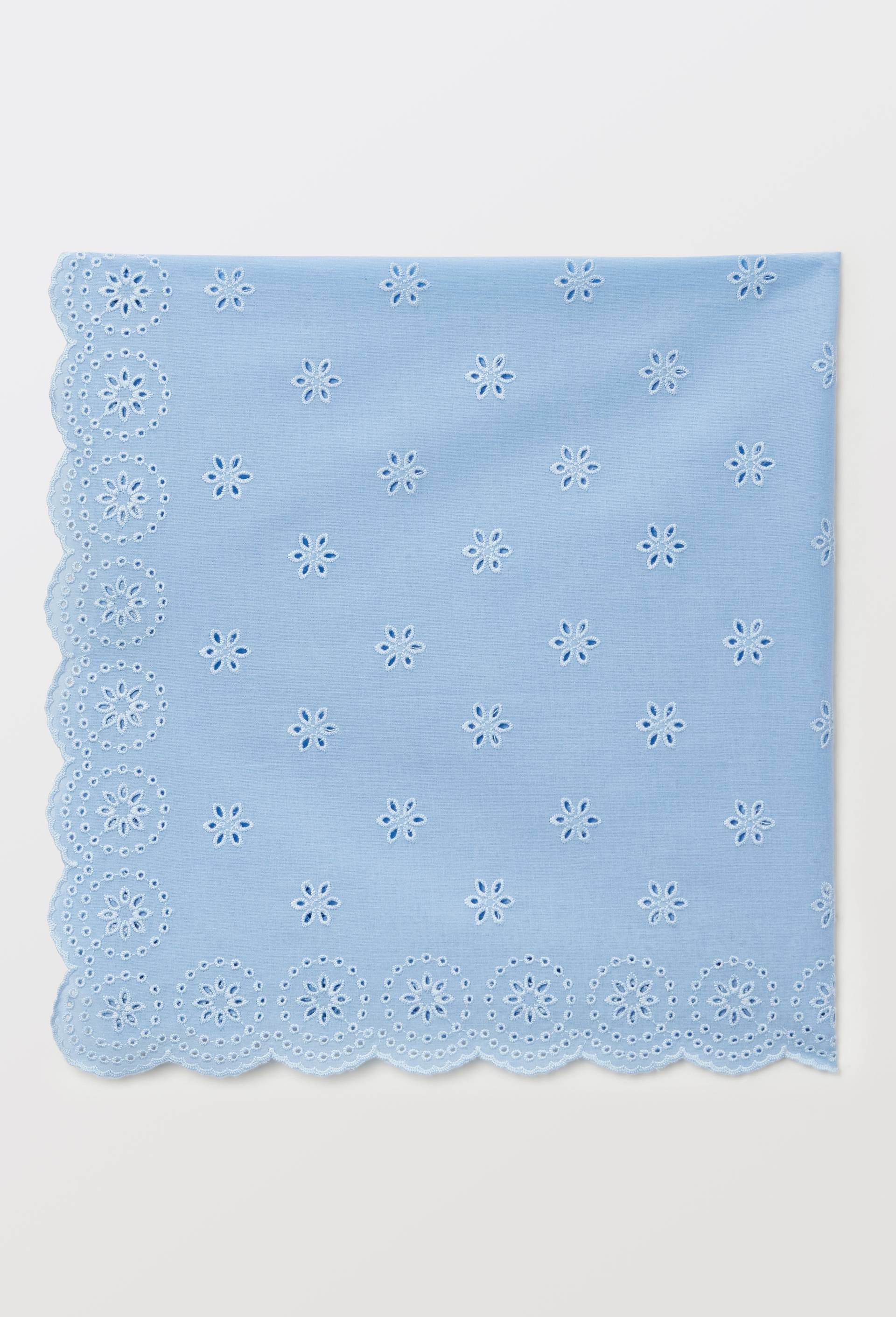 Foulard brod&eacute; en coton, Bleu, large image number 1.0