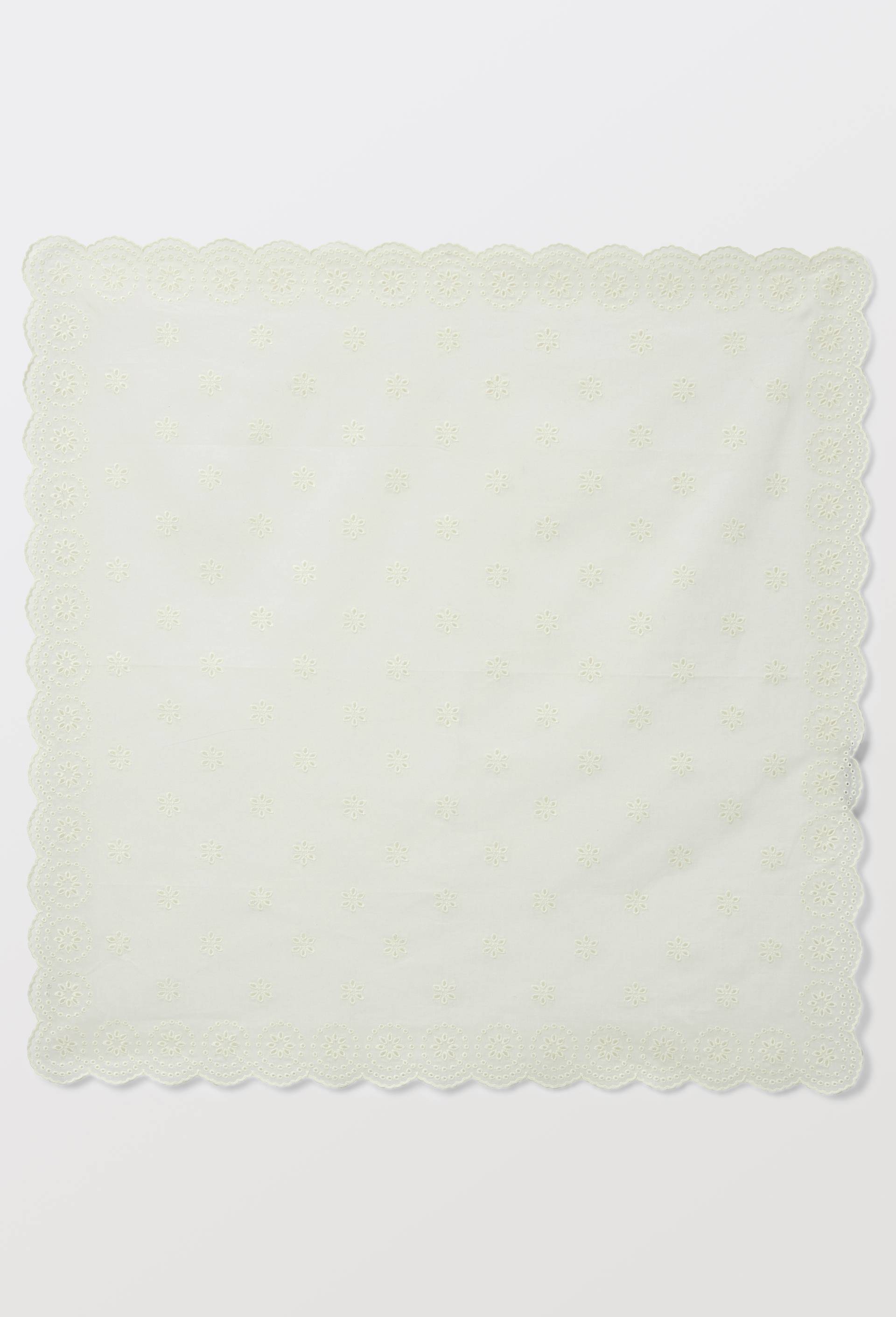 Foulard brod&eacute; en coton, Ecru, large image number 1