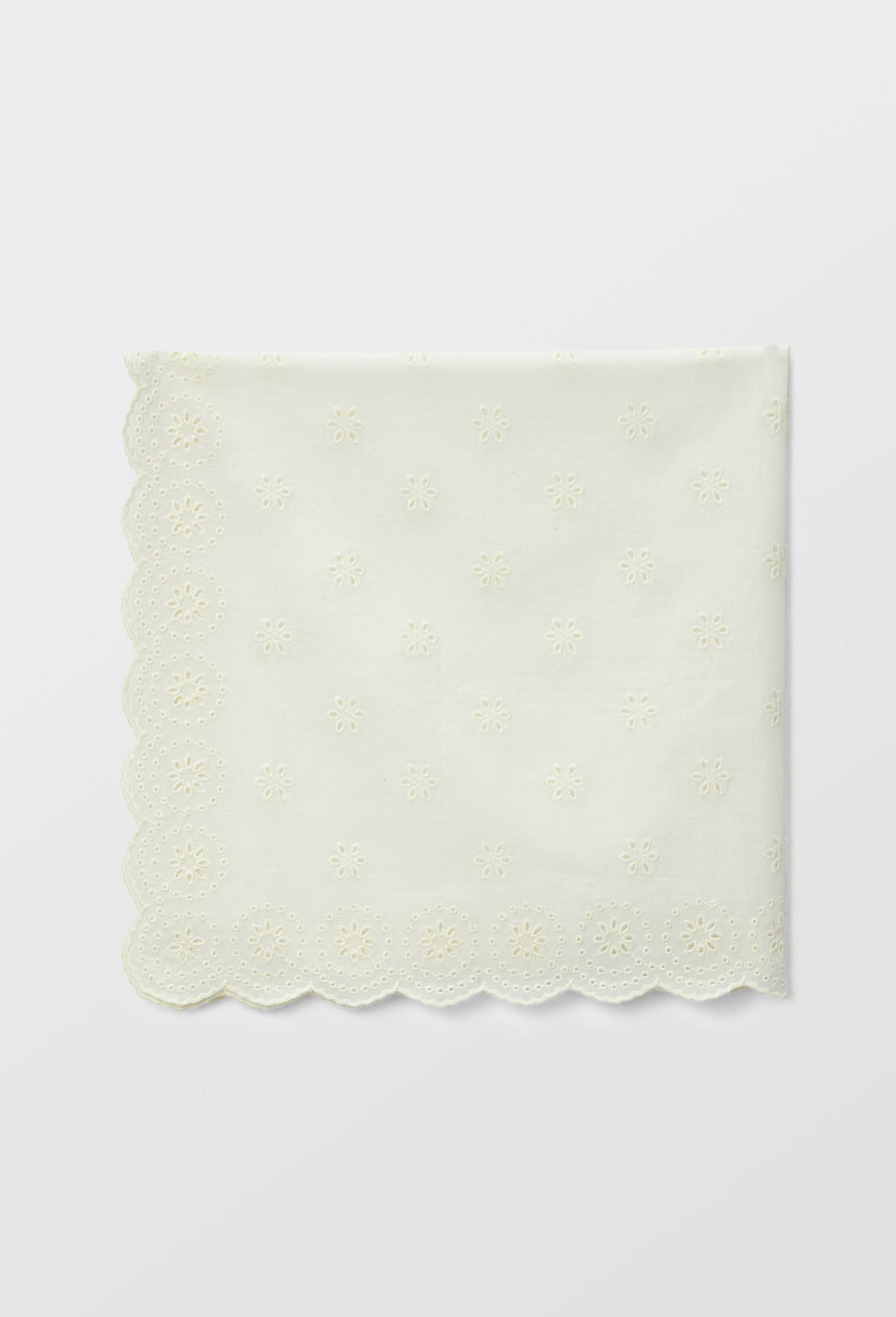Foulard brod&eacute; en coton, Ecru, large image number 2