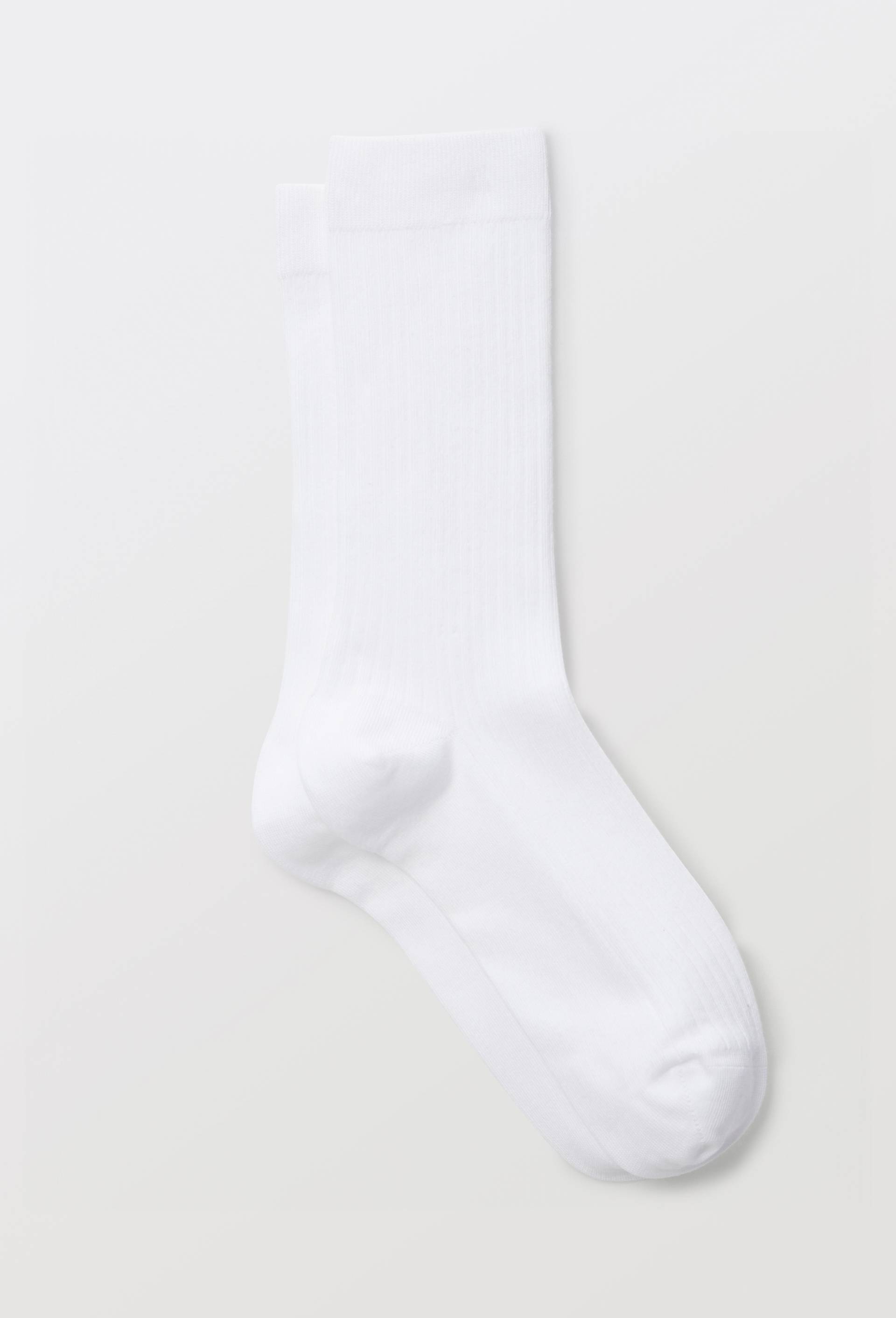 Paire de chaussettes unies en coton, Blanc, swatch image