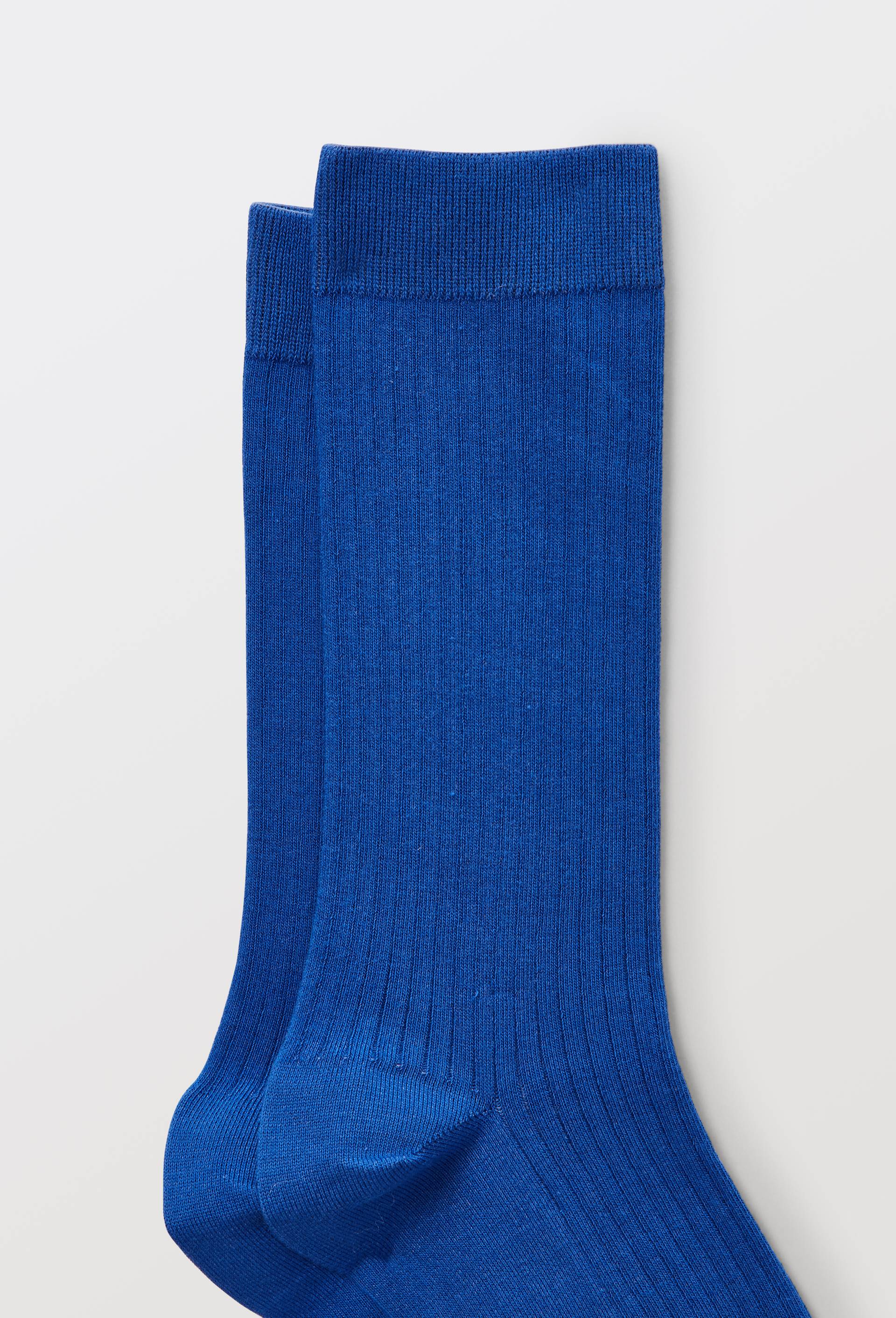 Paire de chaussettes unies en coton, Bleu, large image number 1.0
