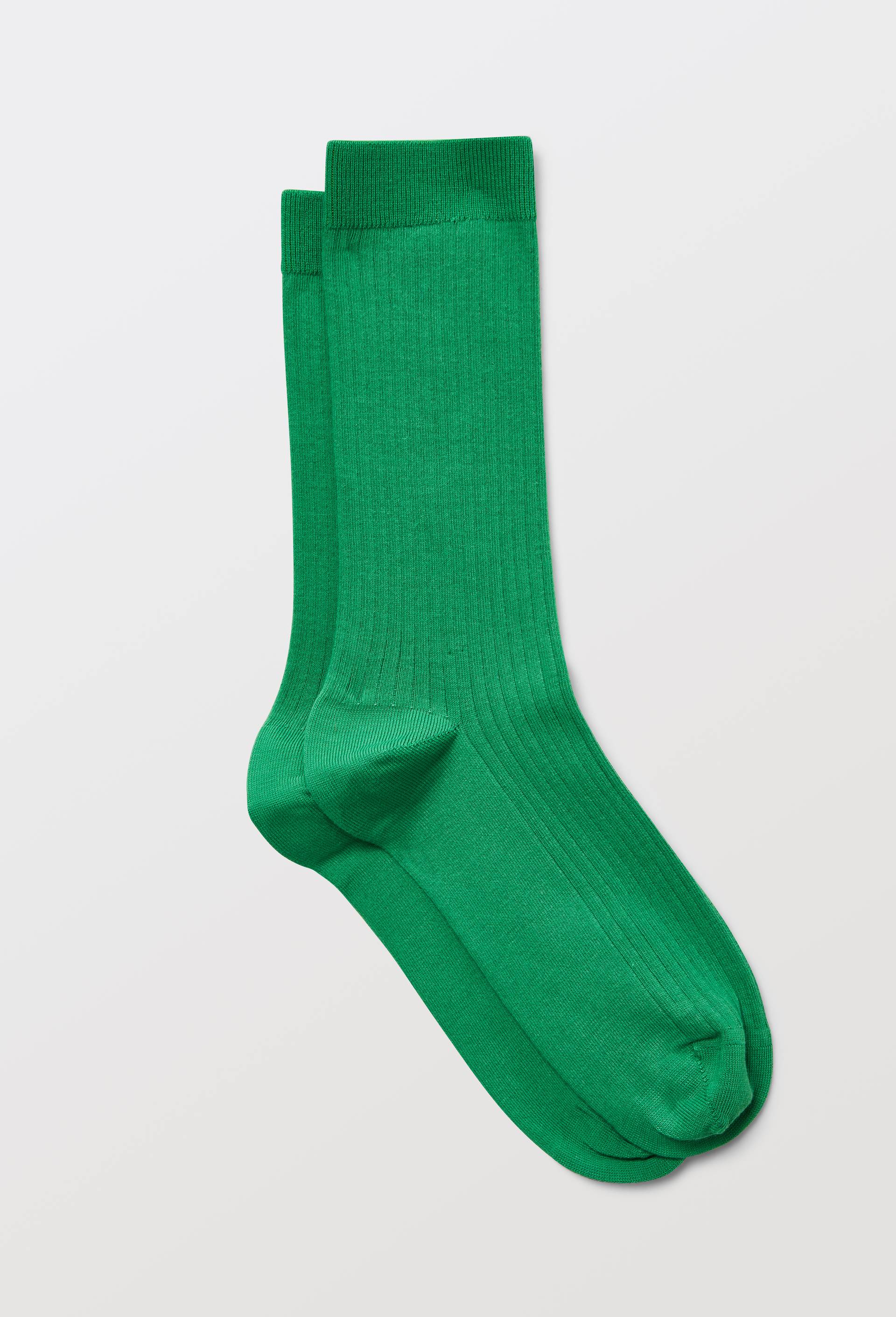 Paire de chaussettes unies en coton, Vert, large image number 0.0