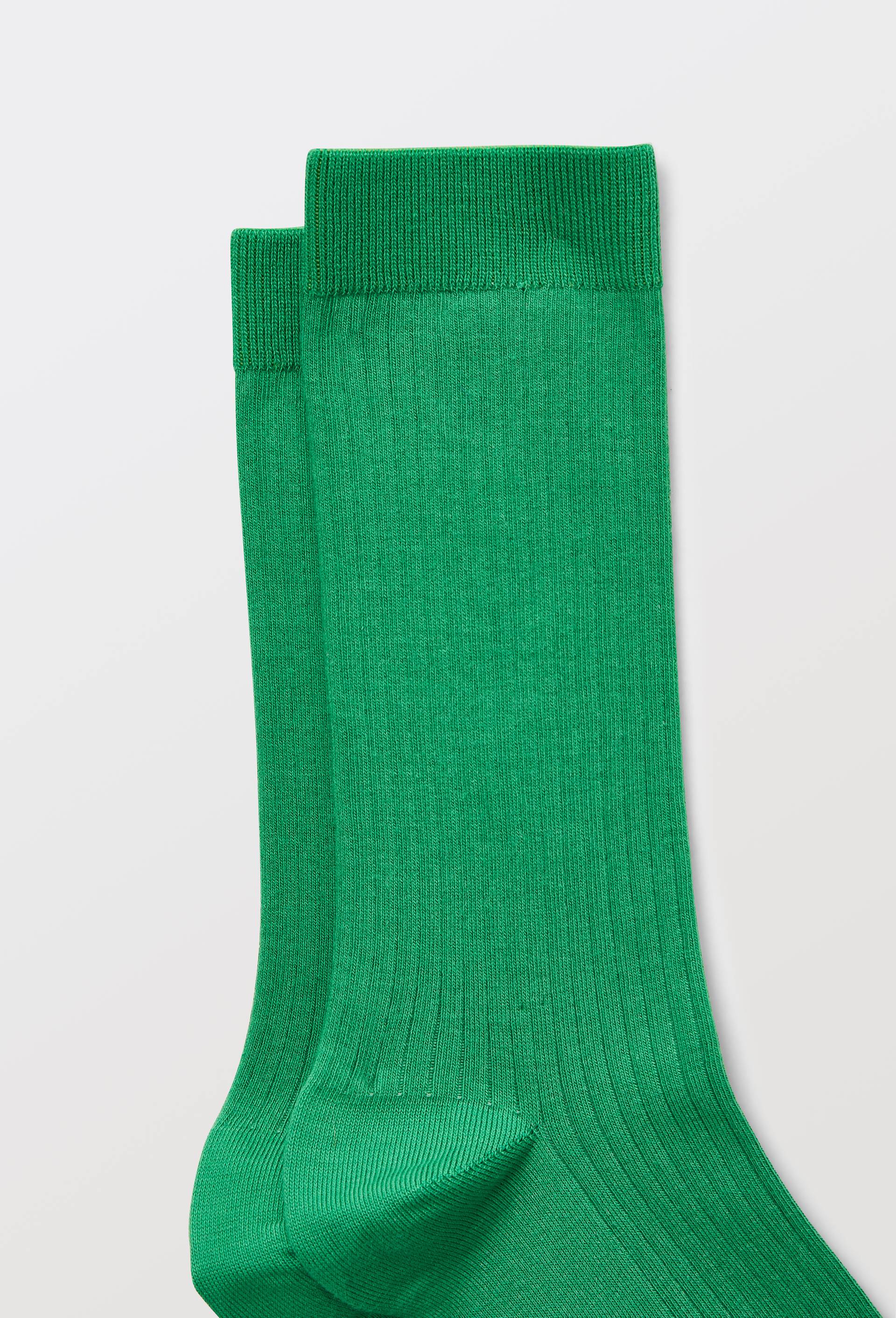 Paire de chaussettes unies en coton, Vert, large image number 1.0