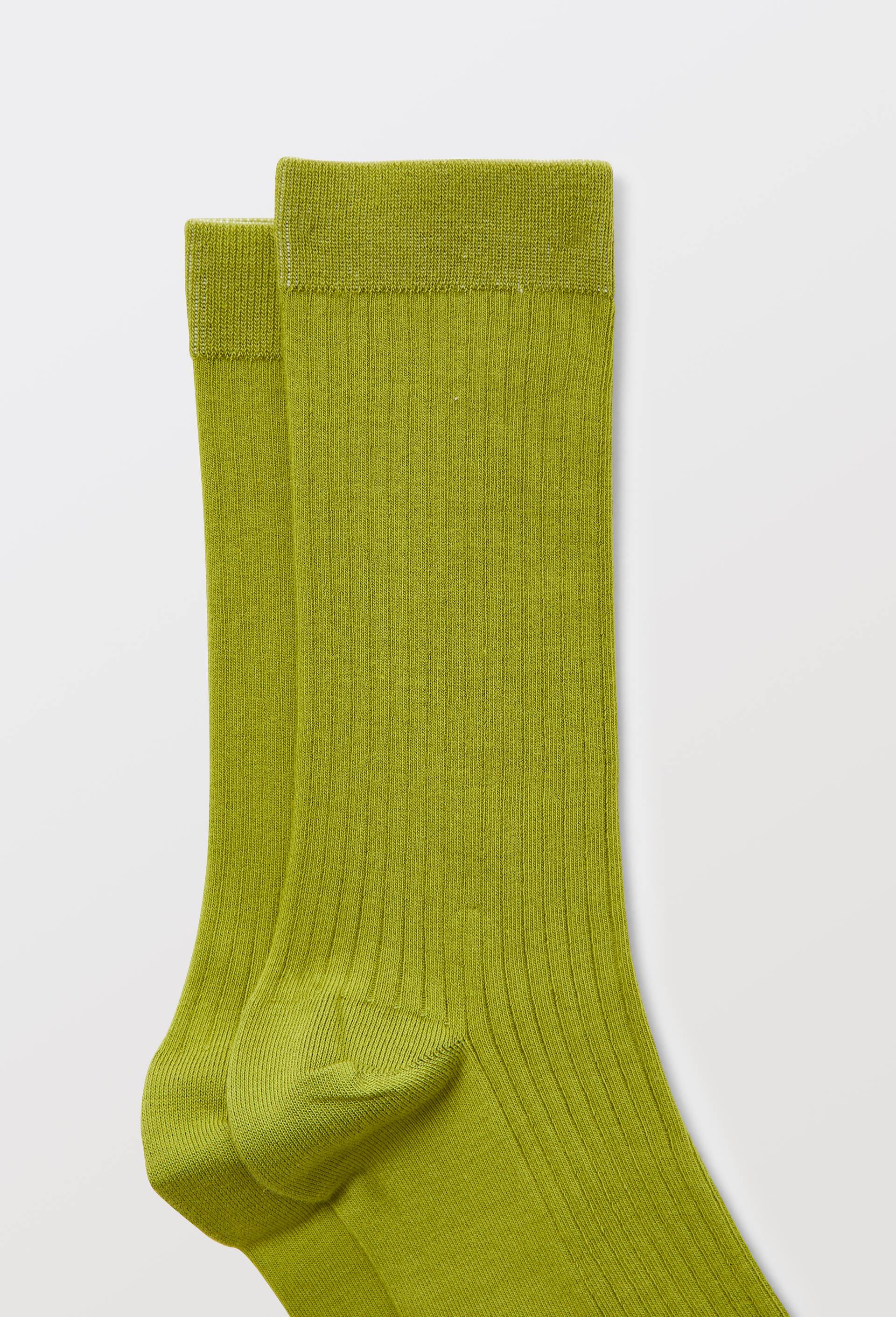 Paire de chaussettes unies en coton, Vert, large image number 1.0