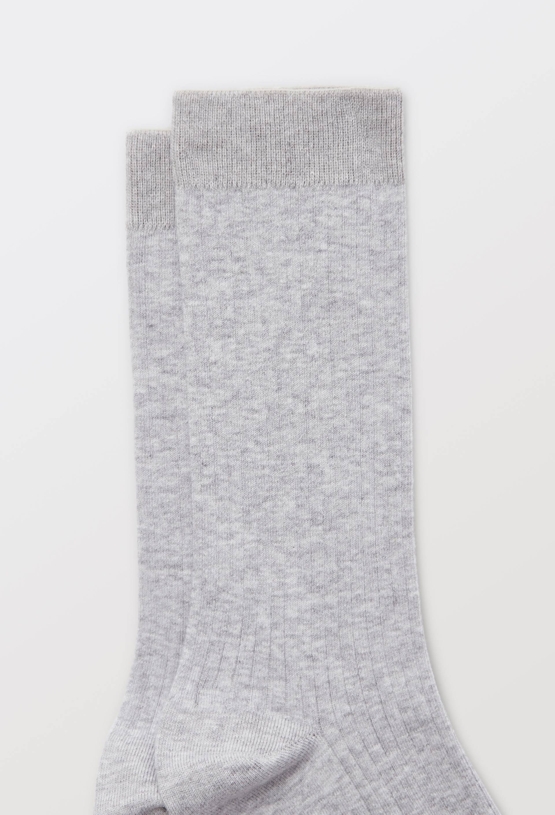 Paire de chaussettes unies en coton, Gris, large image number 1