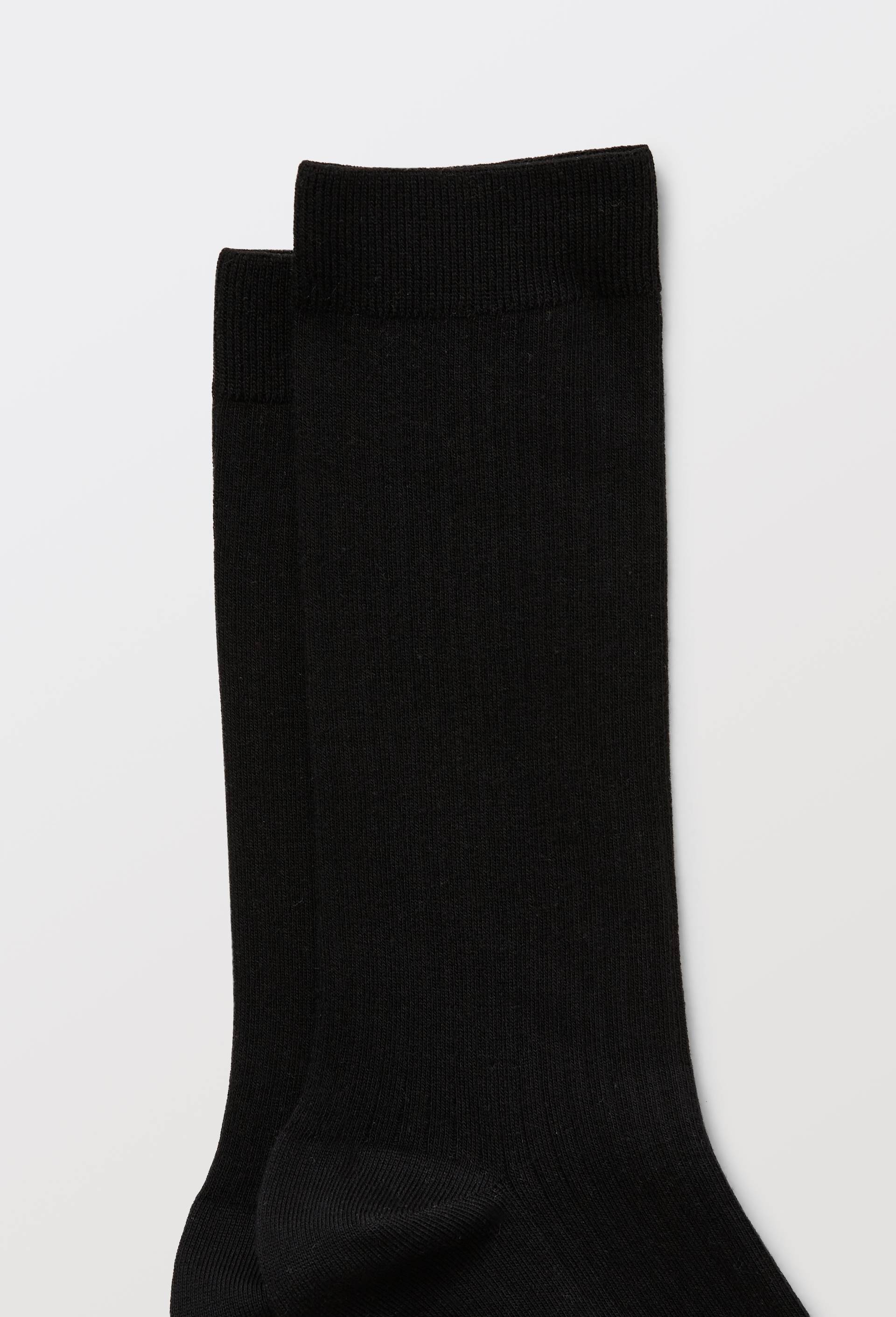Paire de chaussettes unies en coton, Noir, large image number 1