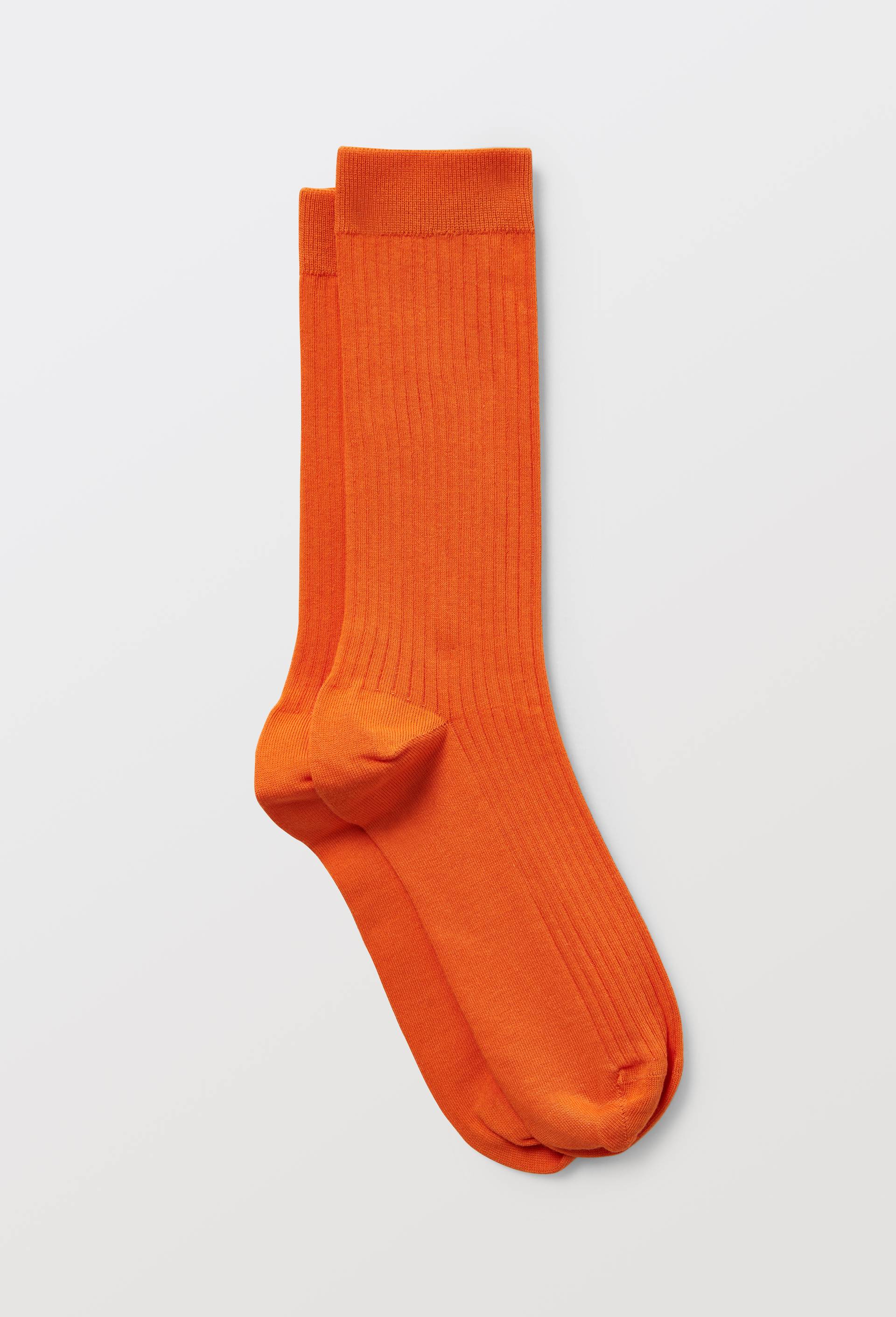 Paire de chaussettes unies en coton, Orange, large image number 0.0