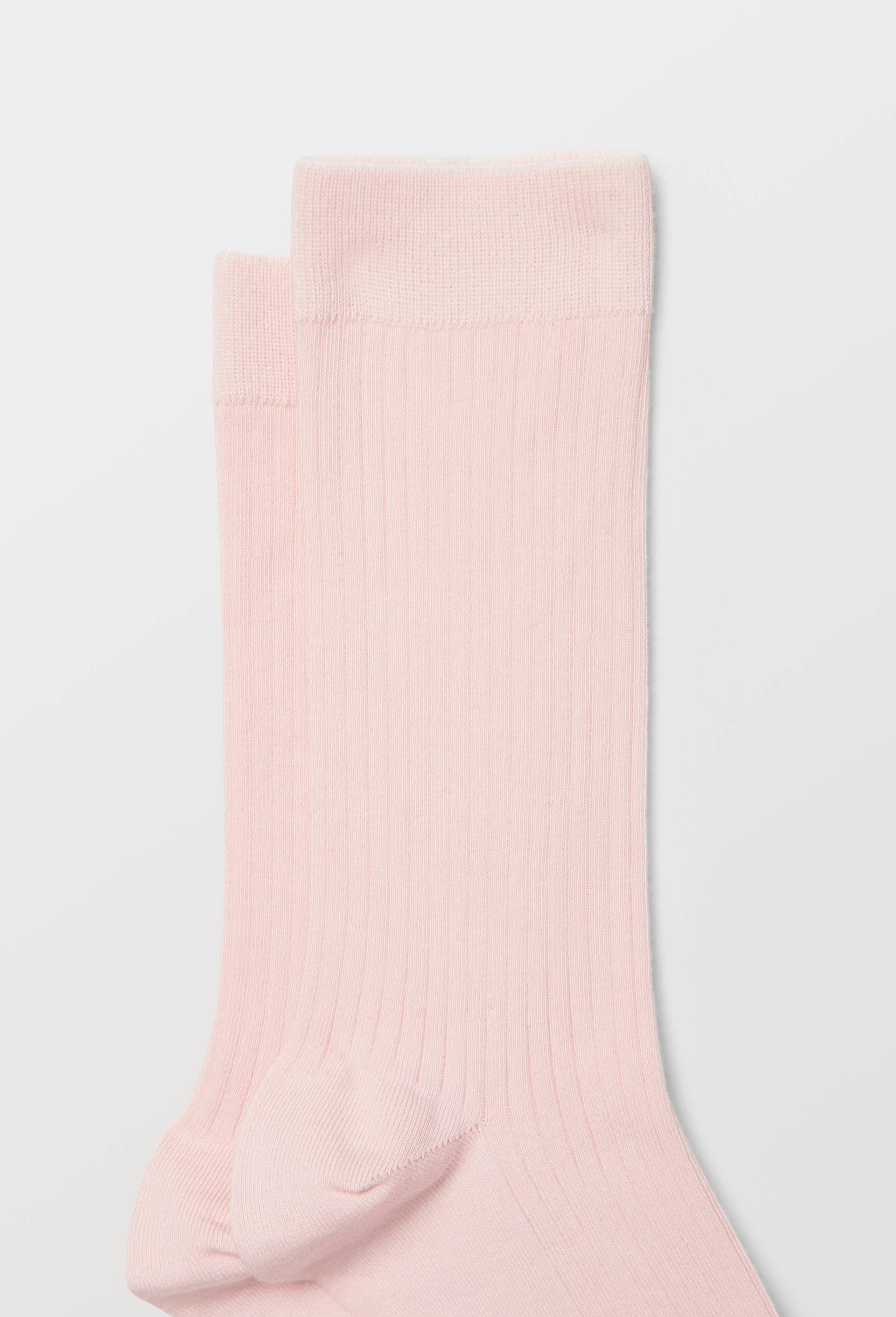 Paire de chaussettes unies en coton, Rose clair, large image number 1