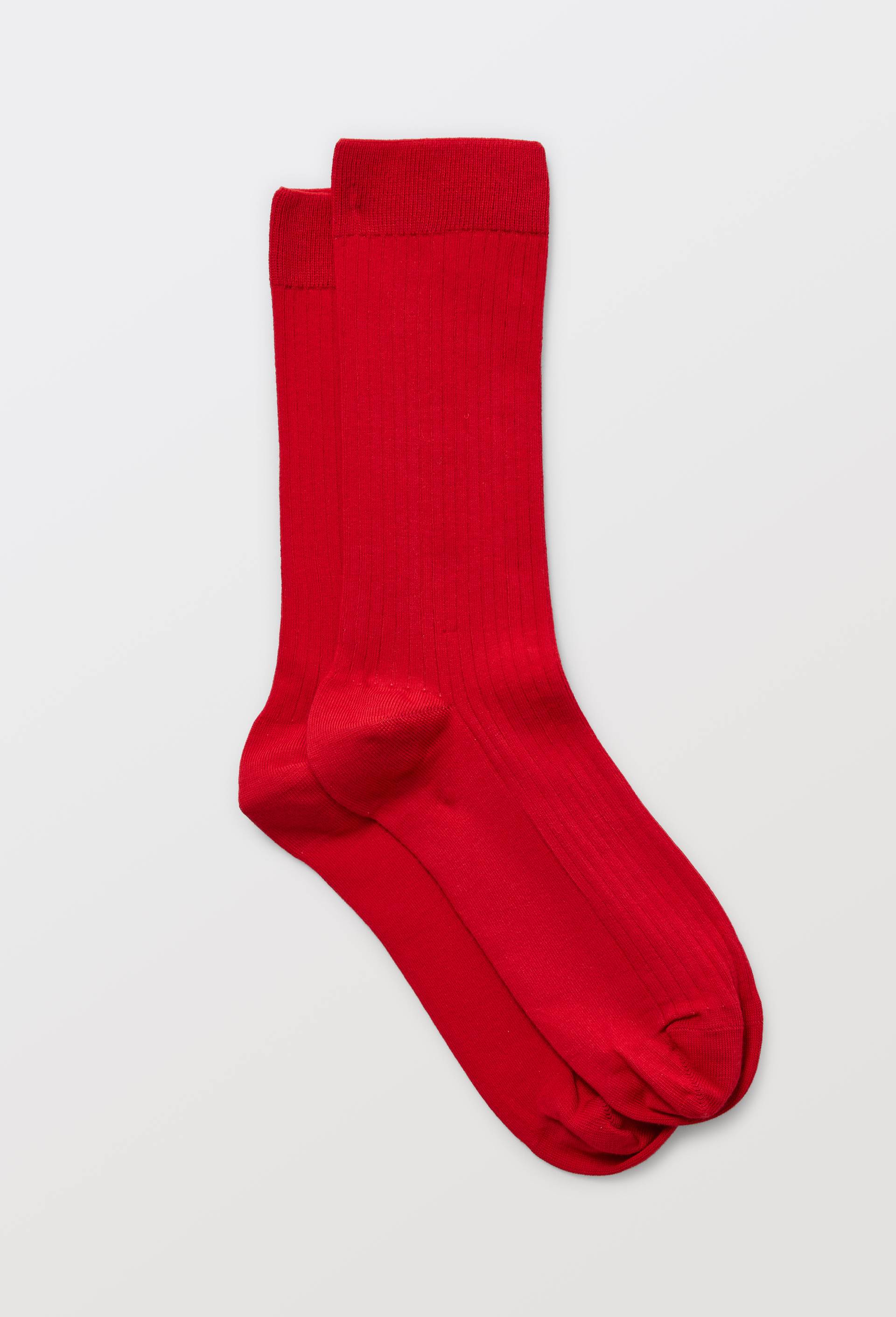 Paire de chaussettes unies en coton, Rouge, large image number 0